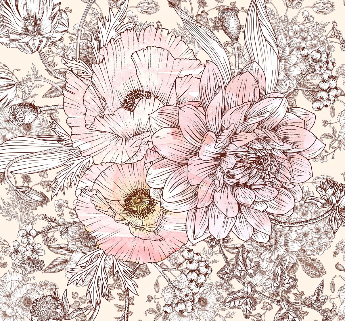 Papier peint panoramique Fleur Géante - Papier Peint Komar INK