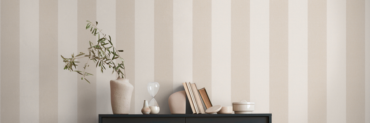 Papier peint Rayure Verticale beige lin - Pure Elegance d'A.S. Création AMB3 | Réf. AS-948342