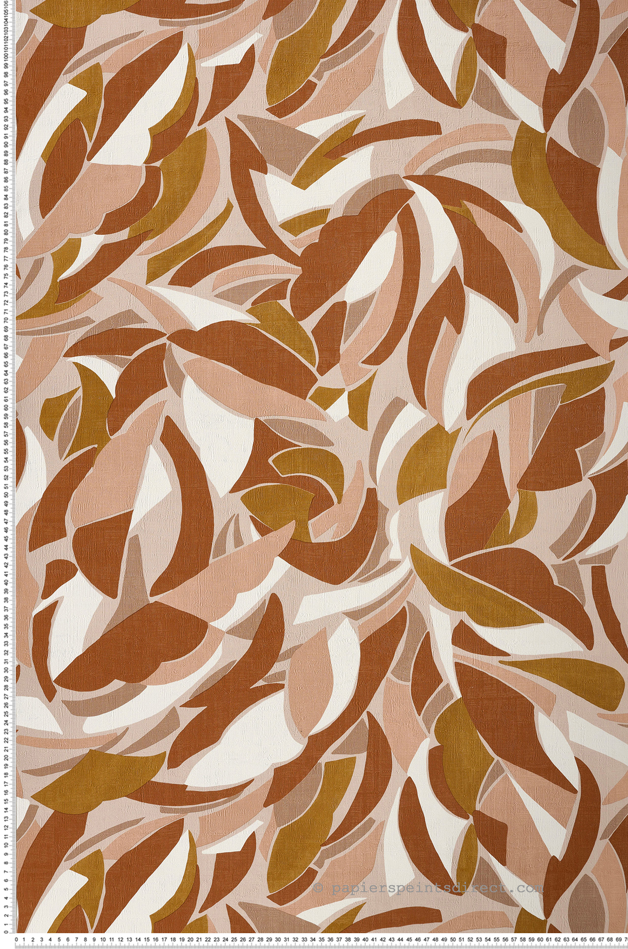 Papier peint Collage Floral terre de sienne - L'Atelier de Casamance | Réf. CAS-75553976