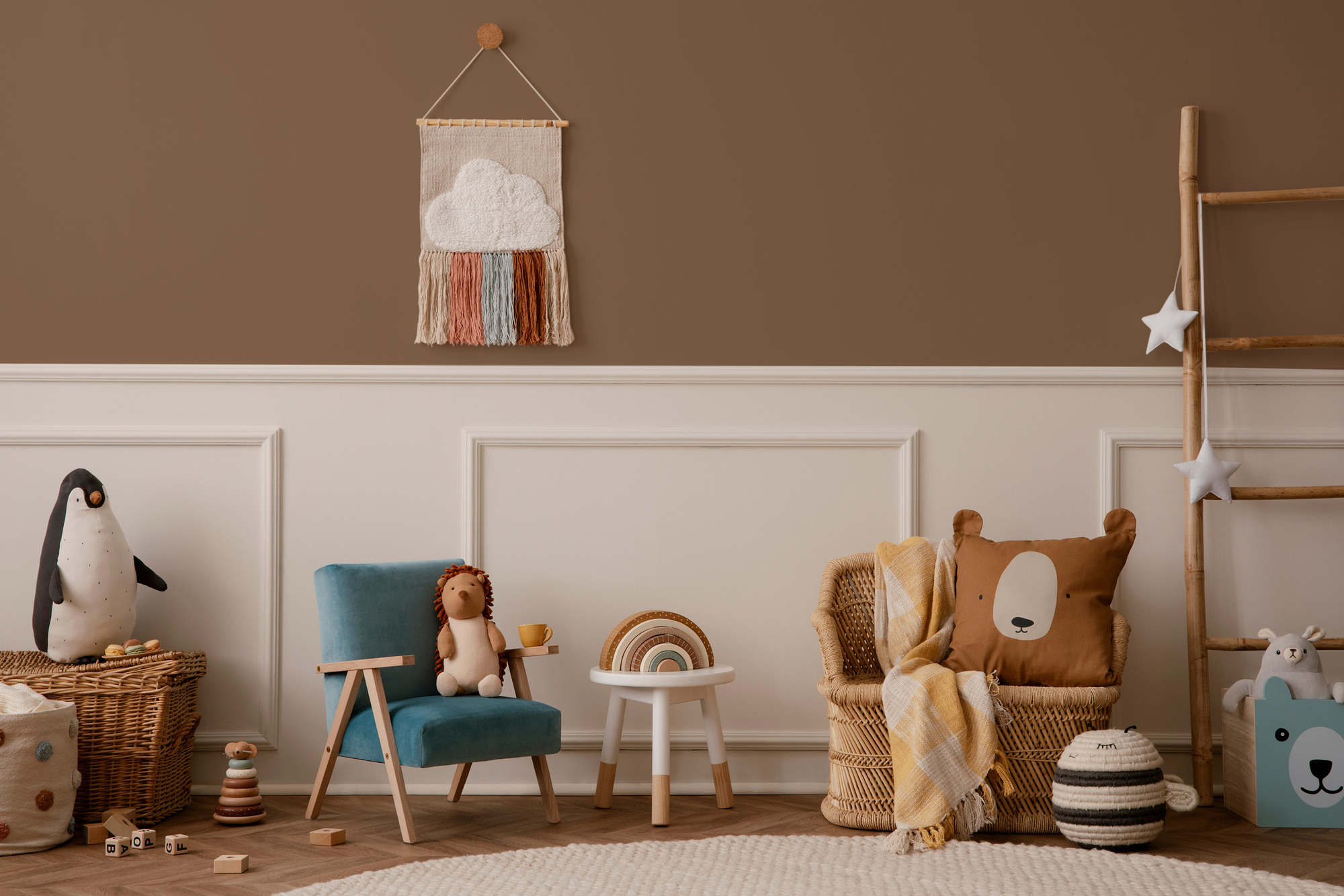 Photo numéro 2 d'une pièce avec un mur peint avec la peinture  Puro marron soothing brown - c7019