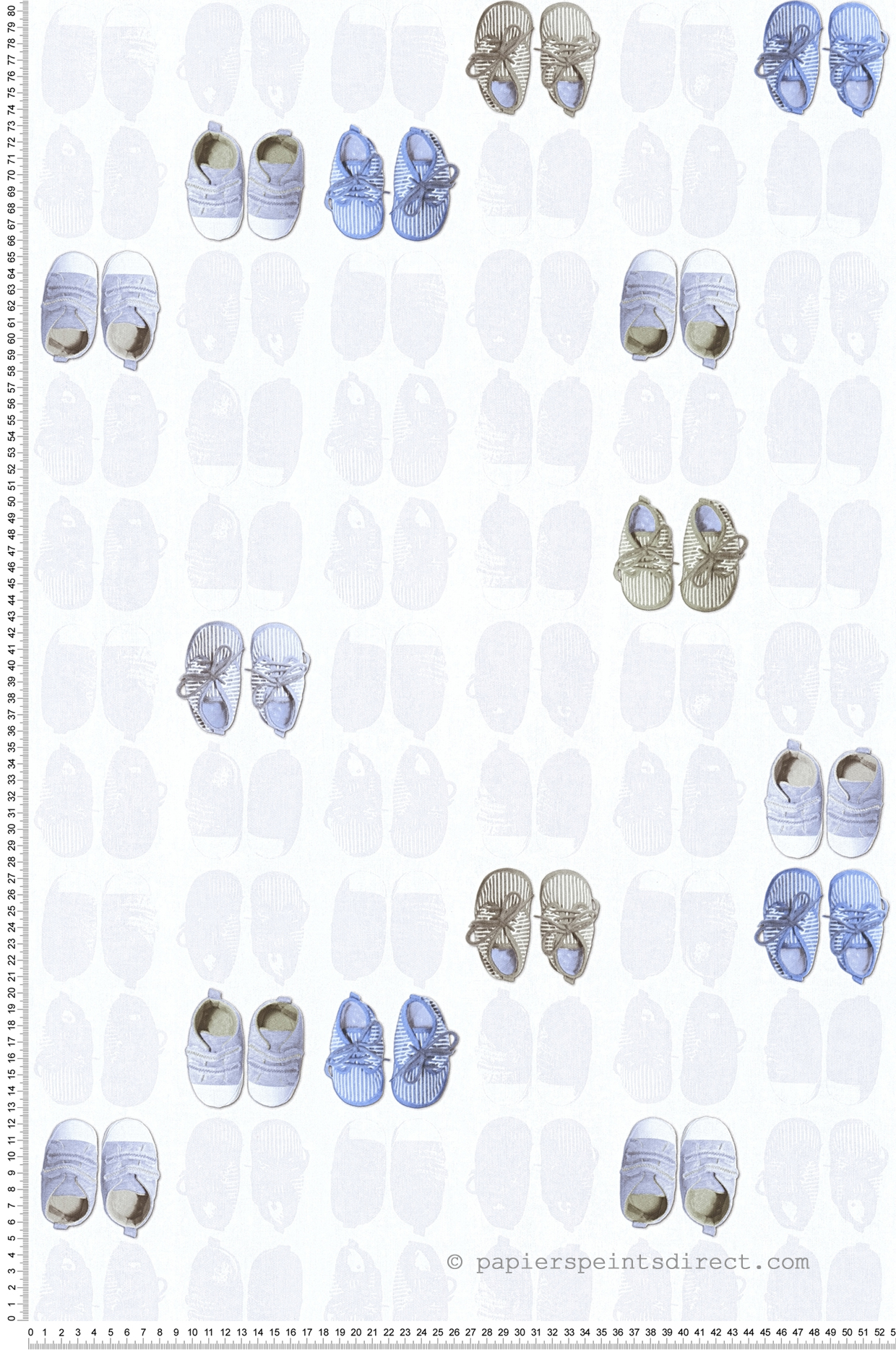 Papier peint petites chaussures bleues - Little Stars AS Création | Réf. SP04387