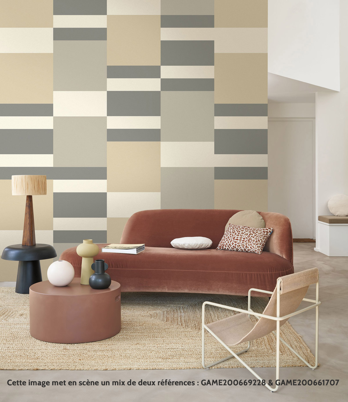 Papier peint Géométrie Mix grège - Color Game de Casadéco | Réf. GAME200669228