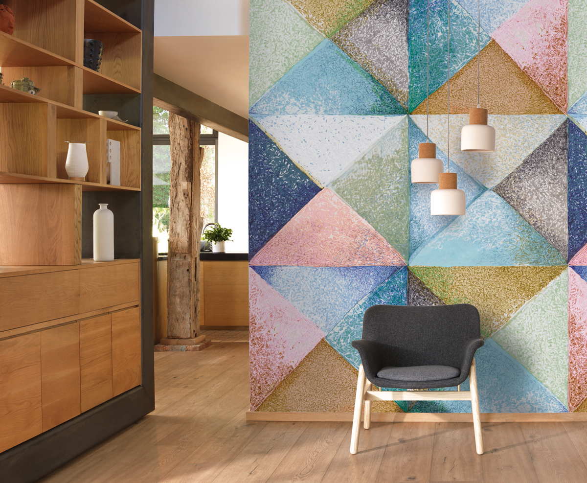Papier peint Géométrique 3D Panoramique Chalky effect multico - Beauty Full Image de Casadéco | Réf. BFIM84882401