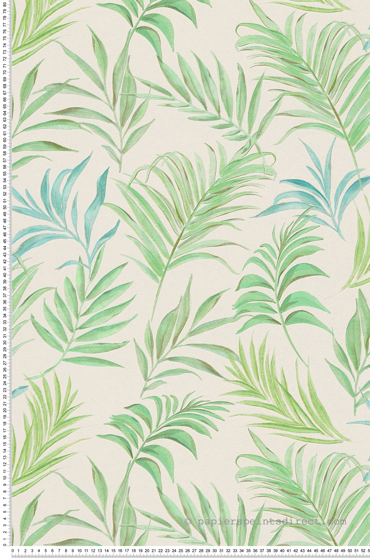 Papier peint Palmes Midnight Botanica vert pastel irisé - Cosmoliving d'A.S. Création | Réf. AS-791084