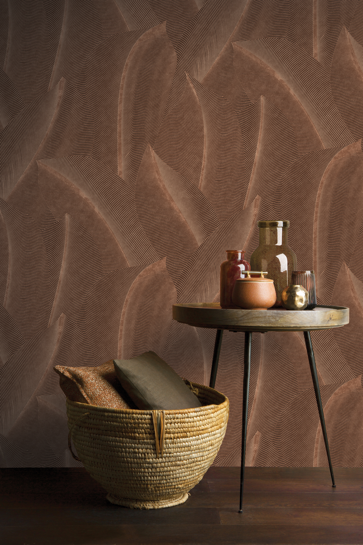 Papier peint Feuille Ethnique marron - Allure de Lutèce | Réf. LTC-AL26222