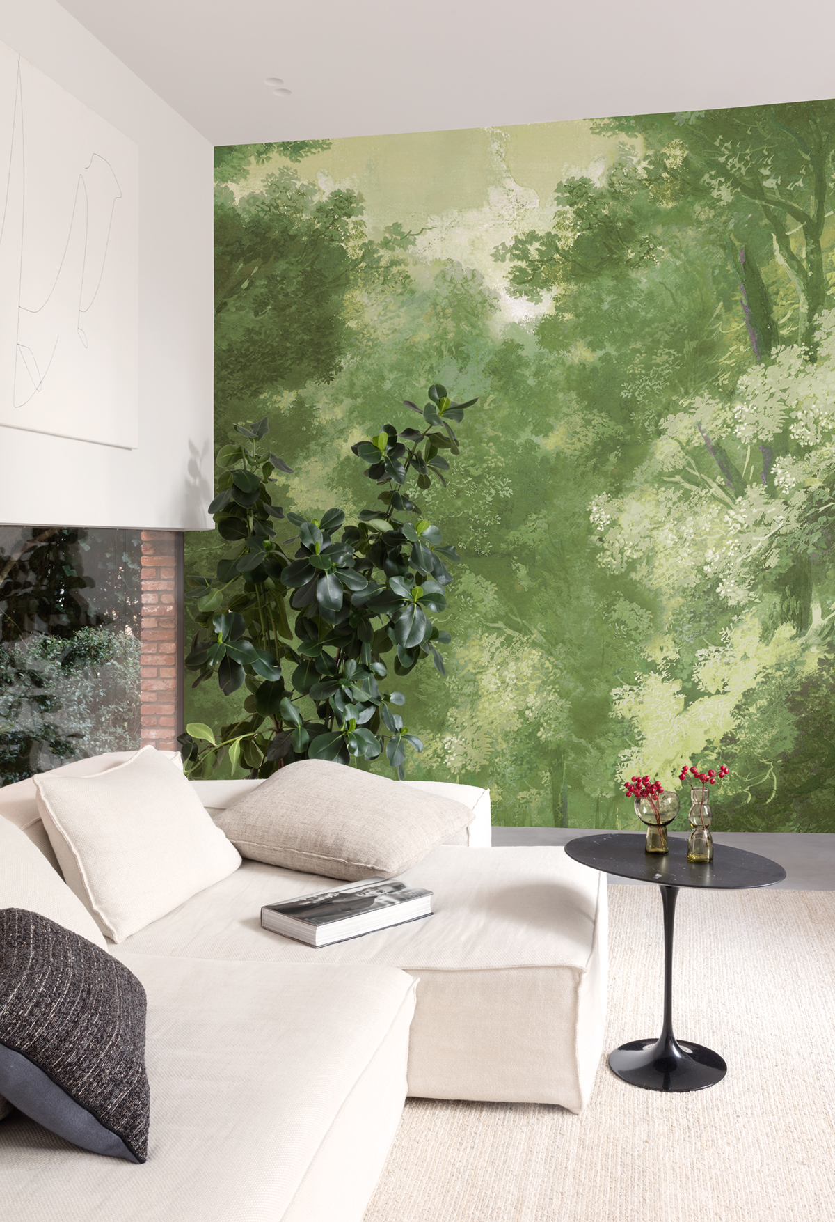 Papier peint panoramique Forêt vert - A, B, C et D H260 - Wall Designs IV de Masureel | Réf. MAS-DG4WOO102X-260