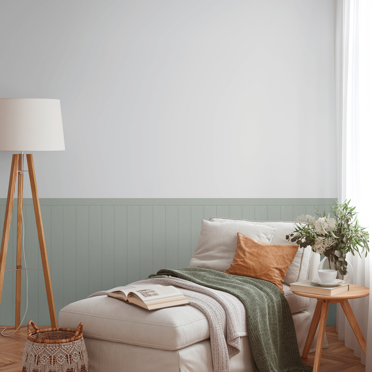 Papier peint Soubassement Lambris Bois bleu d'eau - Wallpanel d'A.S. Création AMB3 | Réf. AS-398031