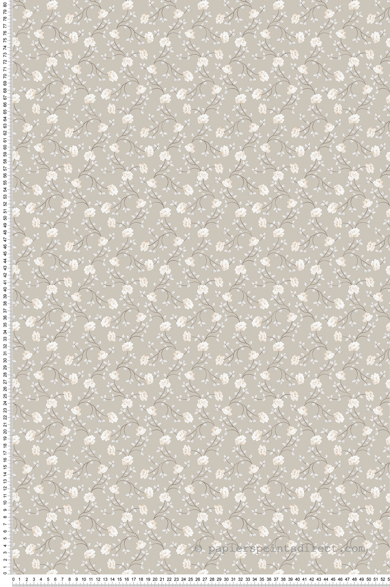 Papier peint Ramage Mini Pivoine beige - Romance de Lutèce | Réf. LTC-19053