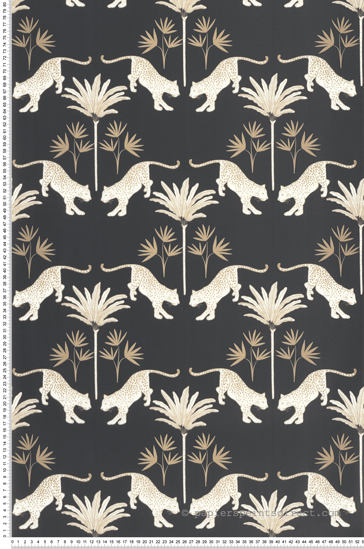 Papier peint Léopard Magnifico blanc noir doré - Moonlight 2 de Casélio AMB | Réf. MLGT104279237