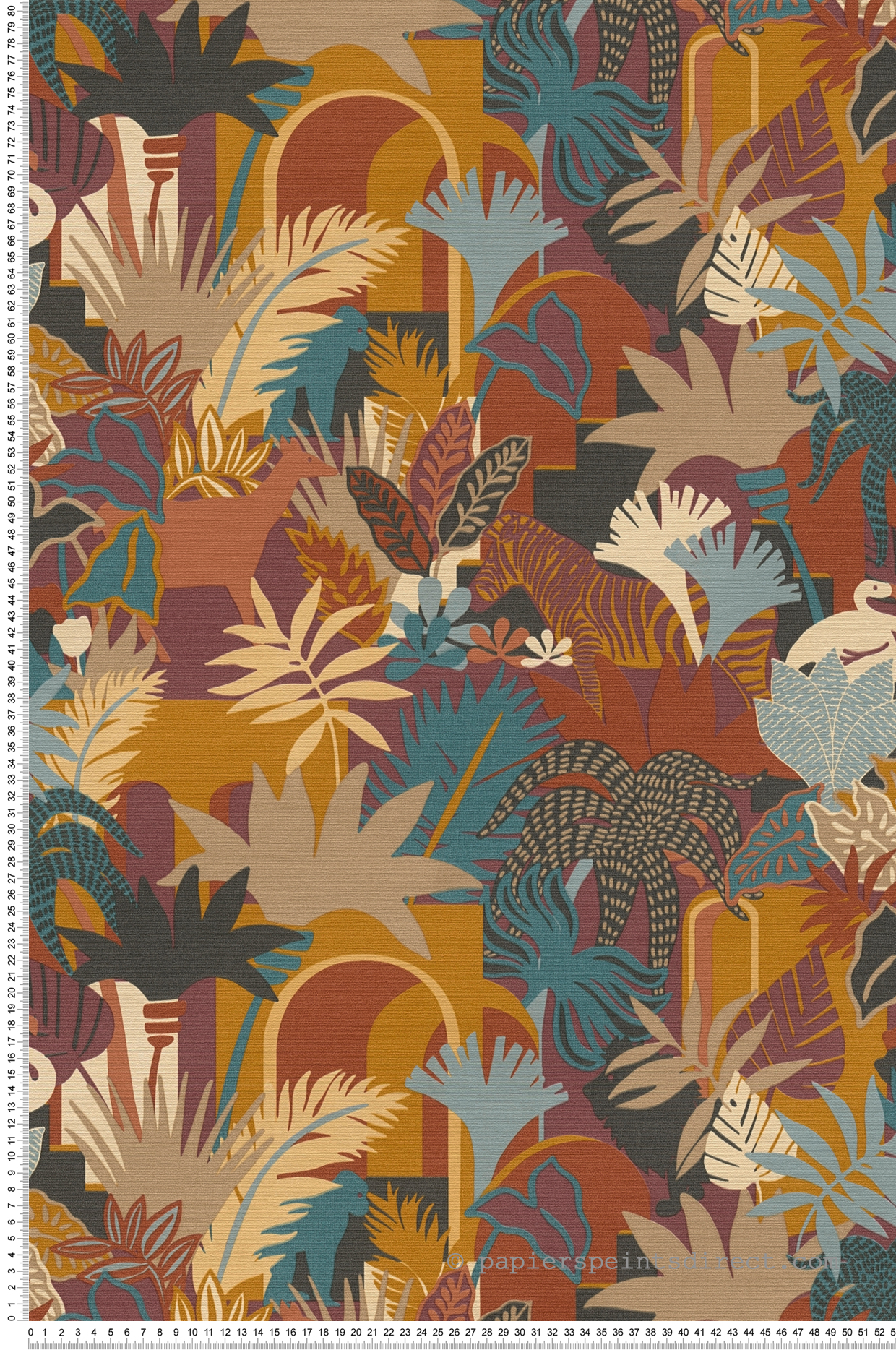 Papier peint Animaux Tropical Forest prune jaune - Antigua d'A.S. Création | Réf. SP15952