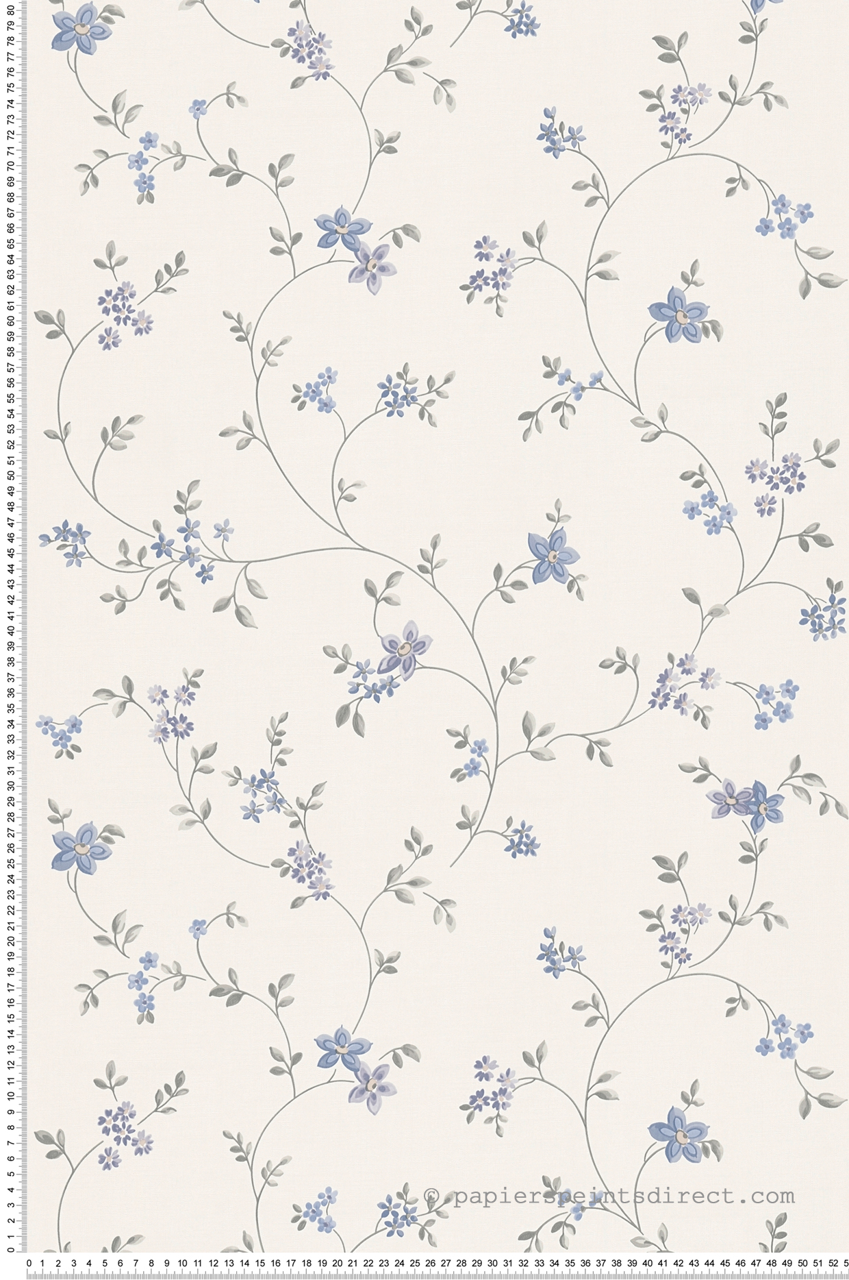 Papier peint Ramage Fleur Charme gris lavande - Maison Charme d'A.S. Création | Réf. AS-390713