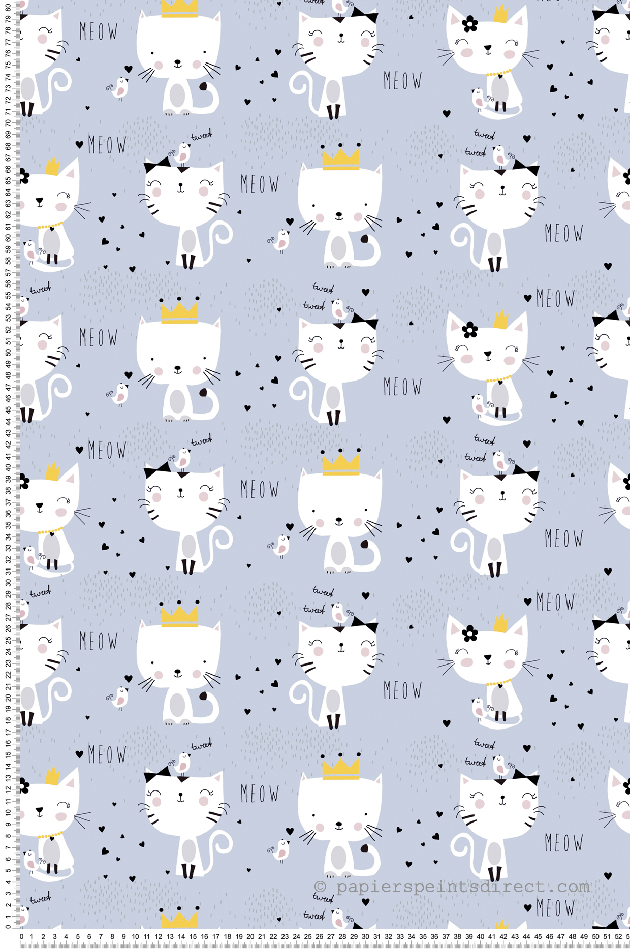 Papier peint enfant Chat Roi gris - Little Love d'A.S. Création | Réf. SP15671