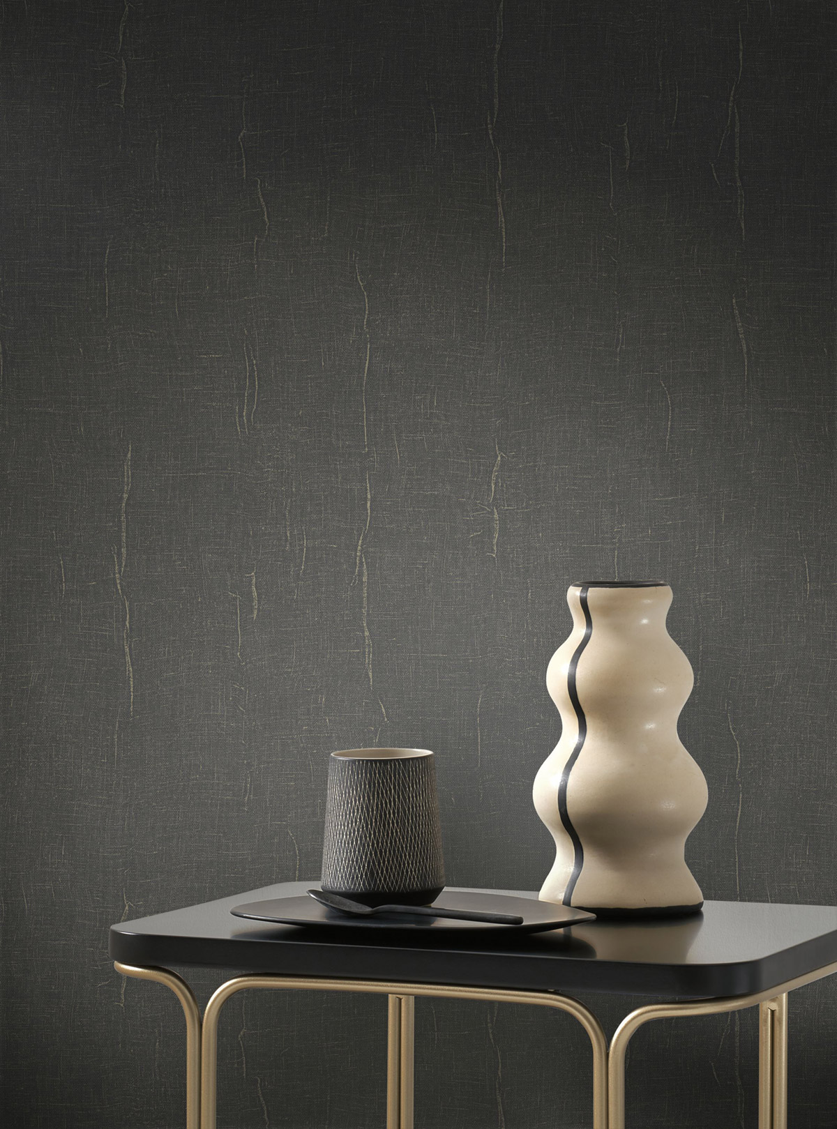 Papier peint Uni Etamine anthracite argenté - Etamine de Casadéco | Réf. ETAM200259595