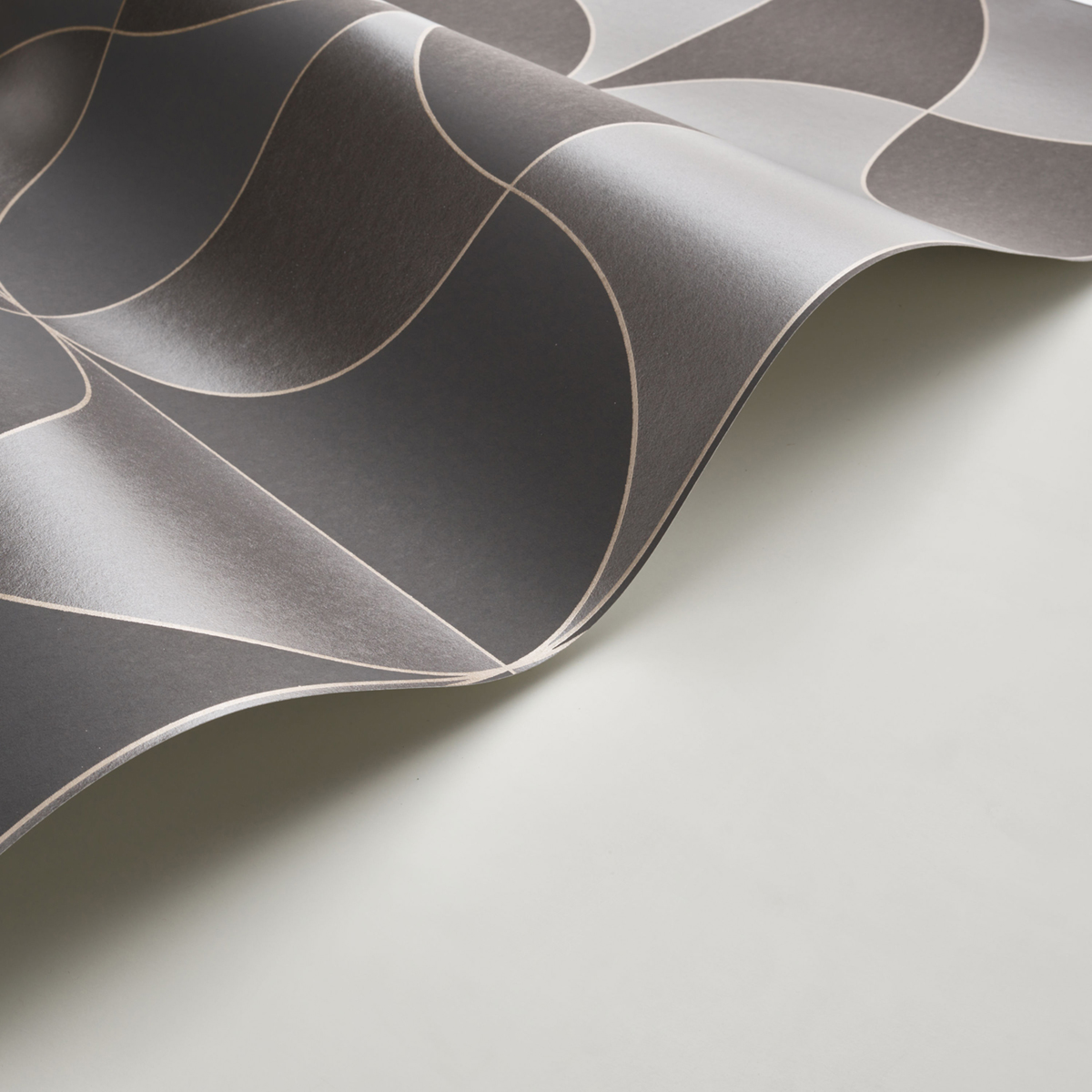 Papier peint Carré Virevolte Métallisé noir argenté - Alchimie de Casadéco AMB4| Réf. ALMI89939336