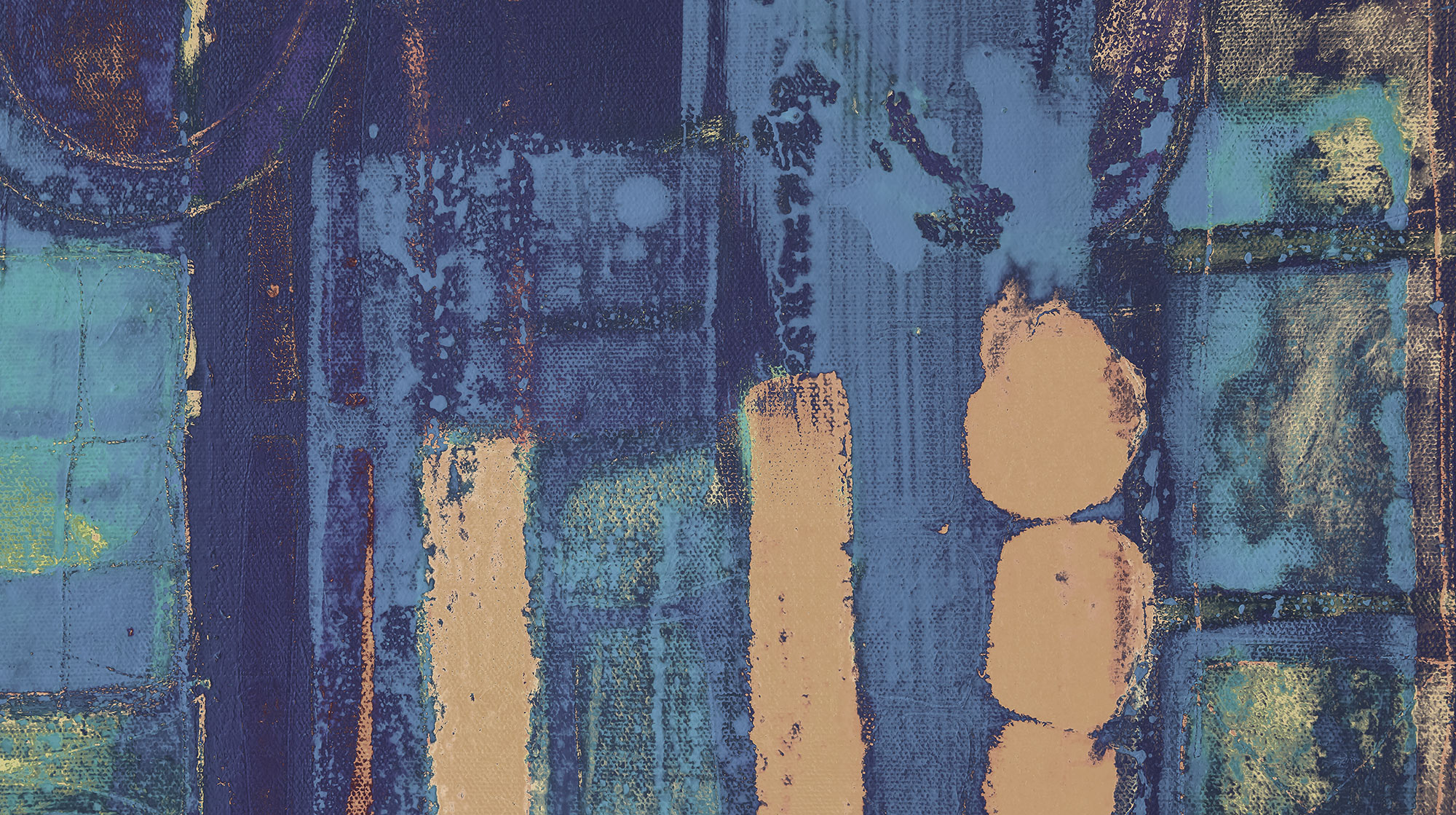 Papier peint panoramique Stems Blooming Blue - Papier peint XXL Komar