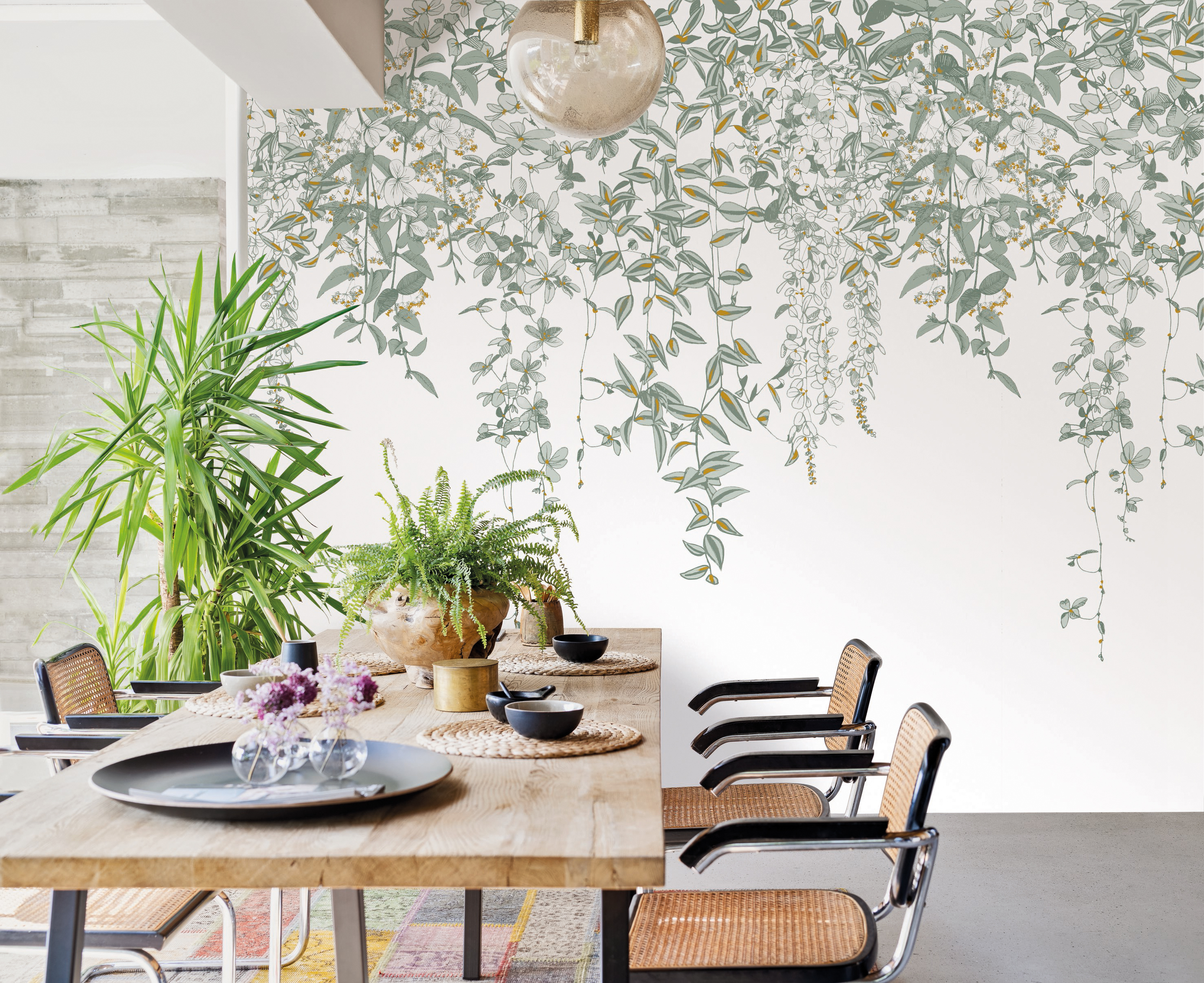 Papier peint Panoramique Feuilles en Cascade vert - Jardins Suspendus de Casadéco | Réf. JDSP85277212