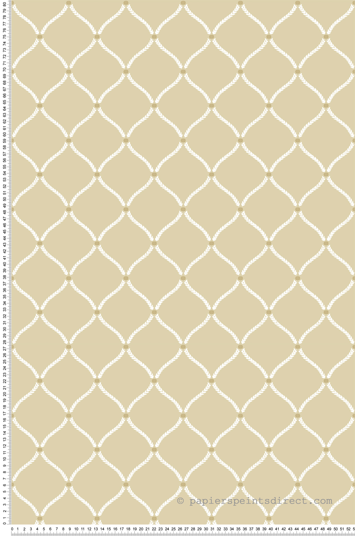 Papier peint Feuille Géométrique beige blanc - My Little Cottage de Montecolino | Réf. MC-M12358