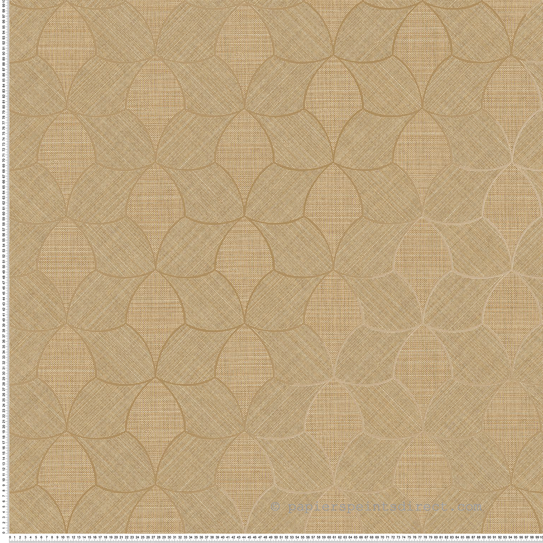 Papier peint Écailles Géométriques Tressana camel doré - Tressora de Casamance | Réf. CAS-76943466