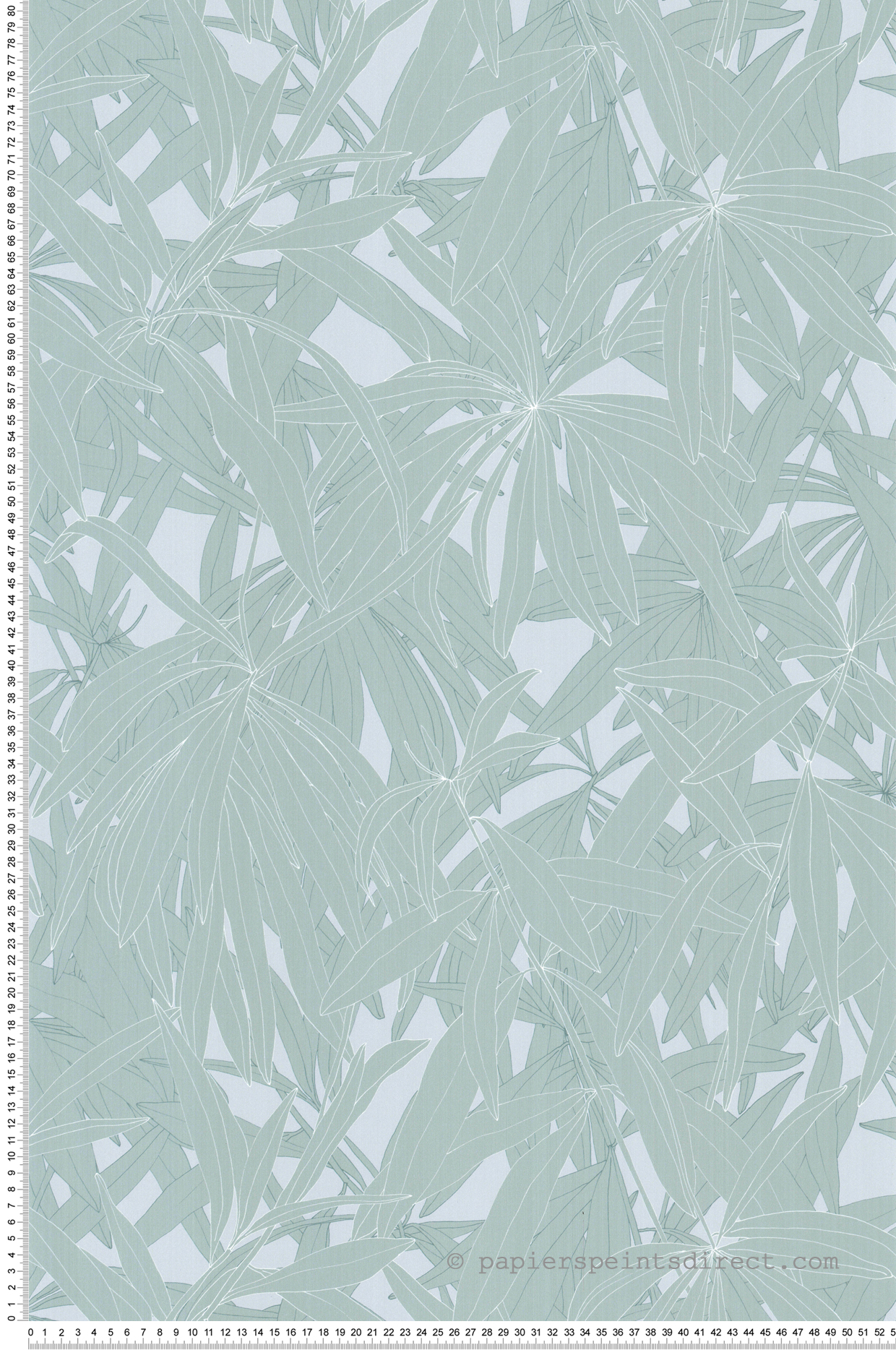 Papier peint Feuillage Tropical bleu d'eau - Soline de Lutèce | Réf. LTC-51250214