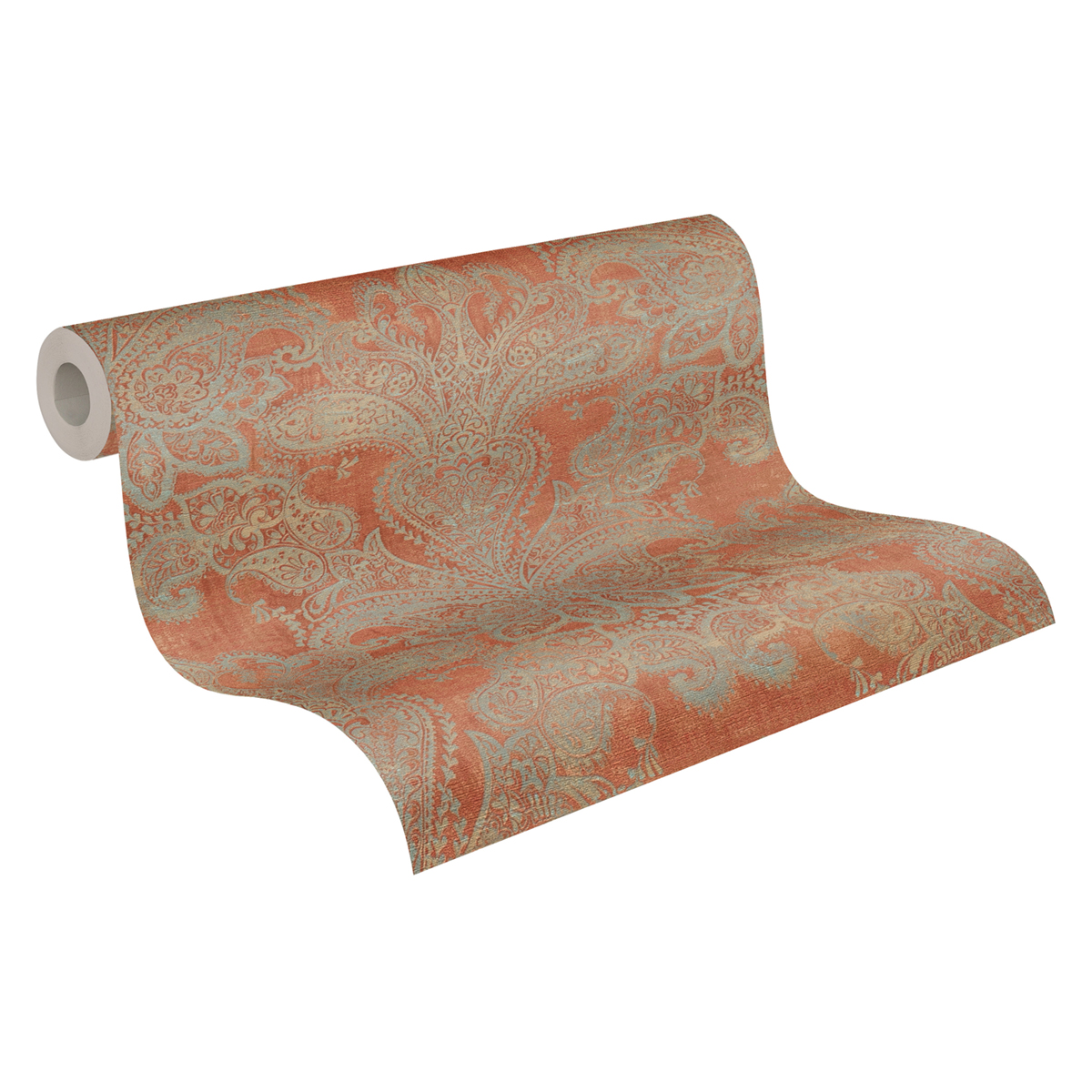 Papier peint Arabesque Glamour Maha terracotta - Metropolitan Stories 3 d'A.S. Création AMB3 | Réf. AS-391192