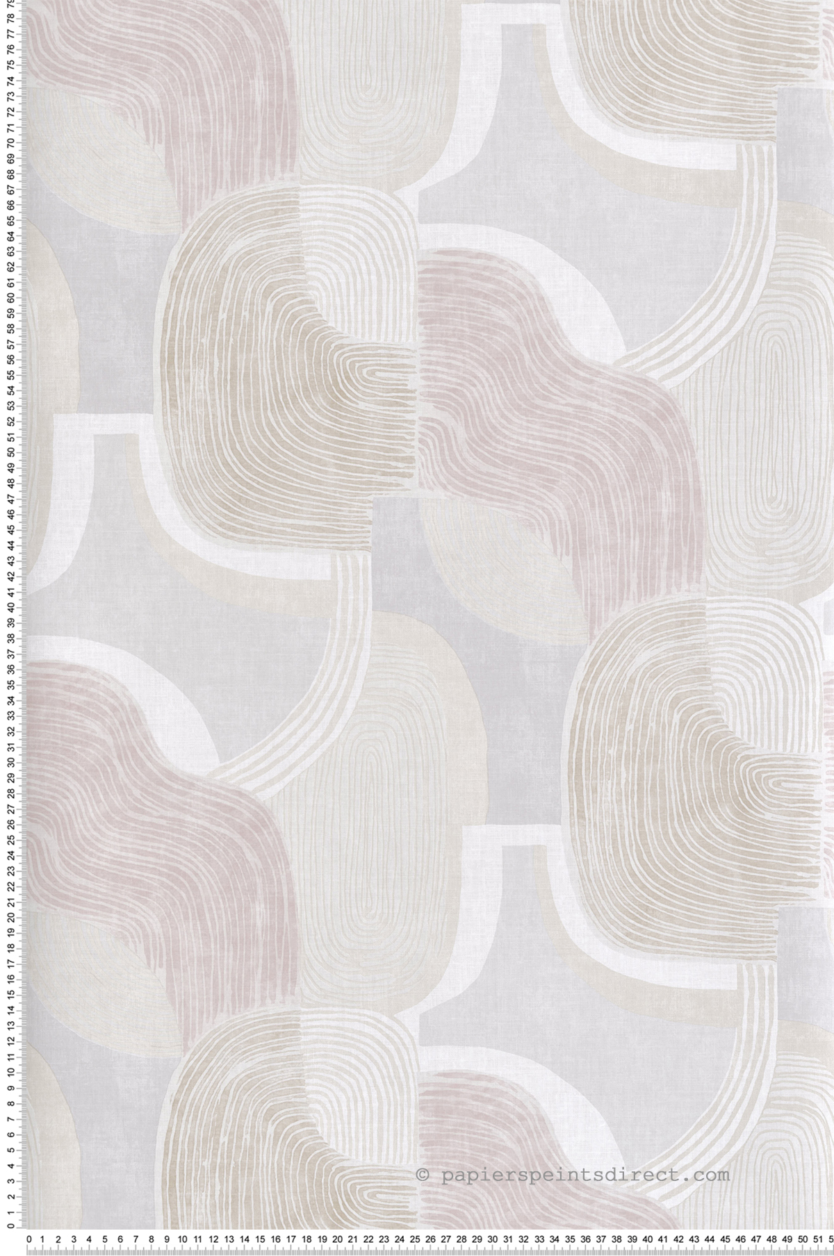 Papier peint Arrondi Graphique Hollace rose lin métallisé - Harmony de Lutèce | Réf. LTC-FD27130