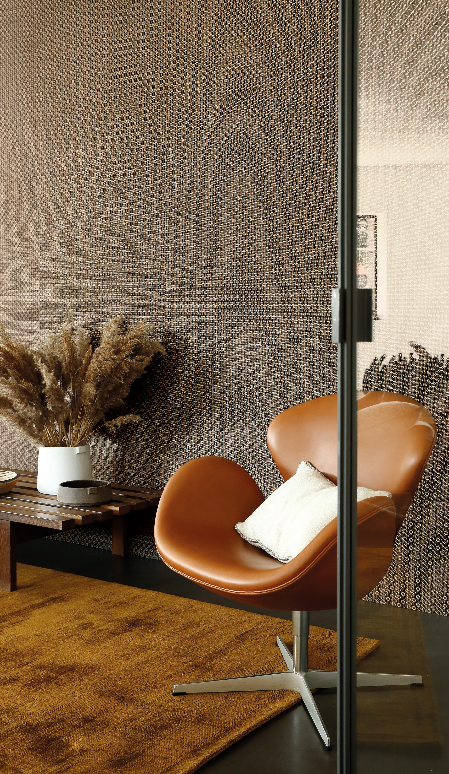 Papier peint Tissage Trenza noir - Manille de Casamance AMB | Réf. CAS-74670660