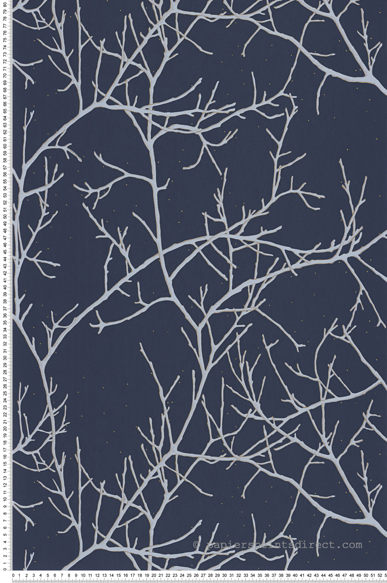 Papier peint Ecorce d'Arbre Mythe bleu nuit et doré - Voyage Onirique de Casadéco | Réf. ONIR87266619