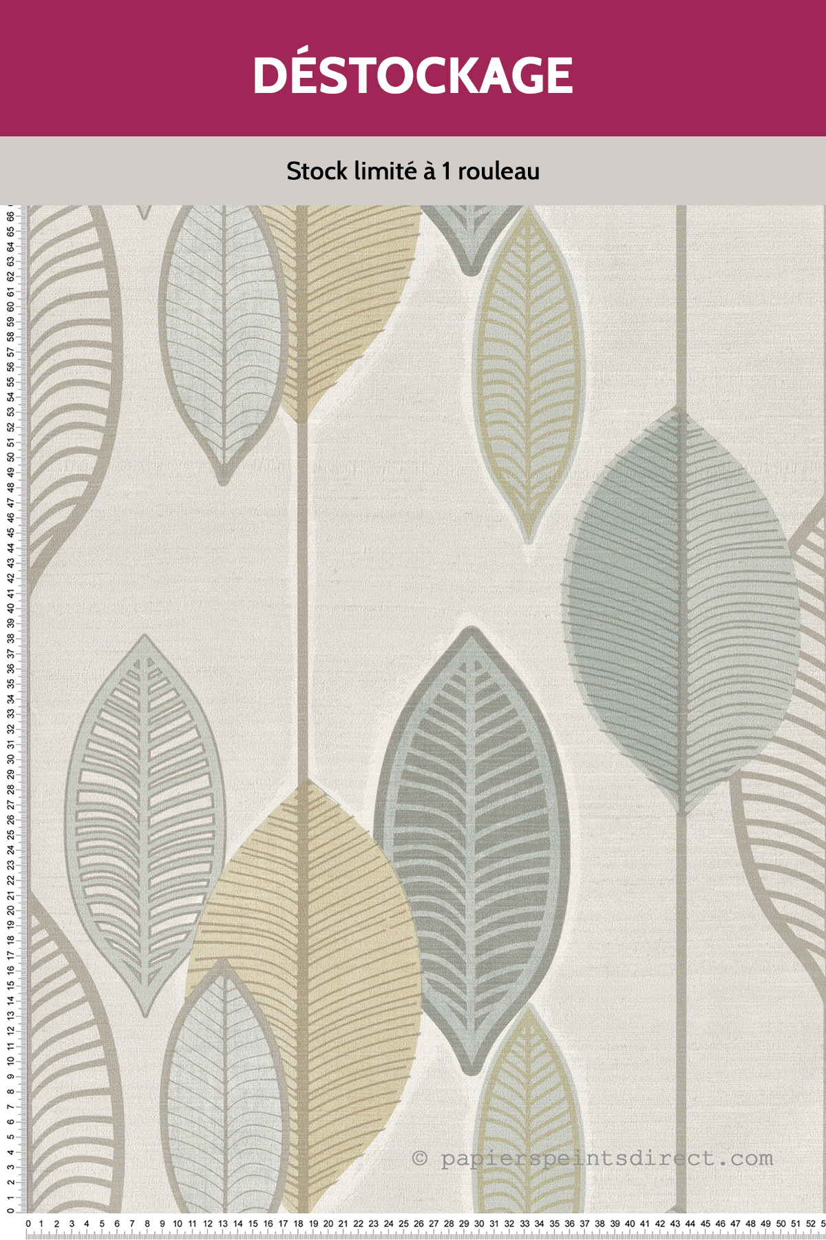 Papier peint Destockage - Feuilles Nature Vert D'Eau - Bali