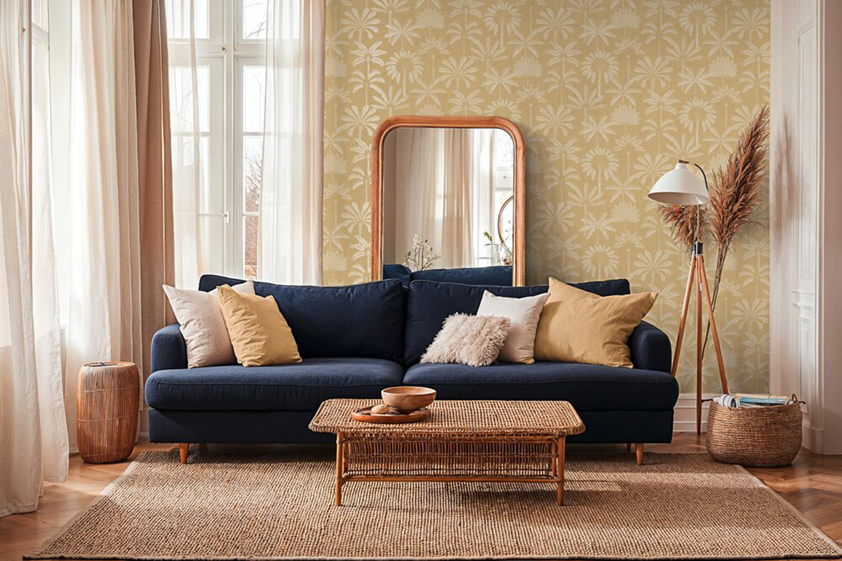 Papier peint Palmier Oasis beige - Cuba 2 d'A.S. Création | Réf. AS-791634