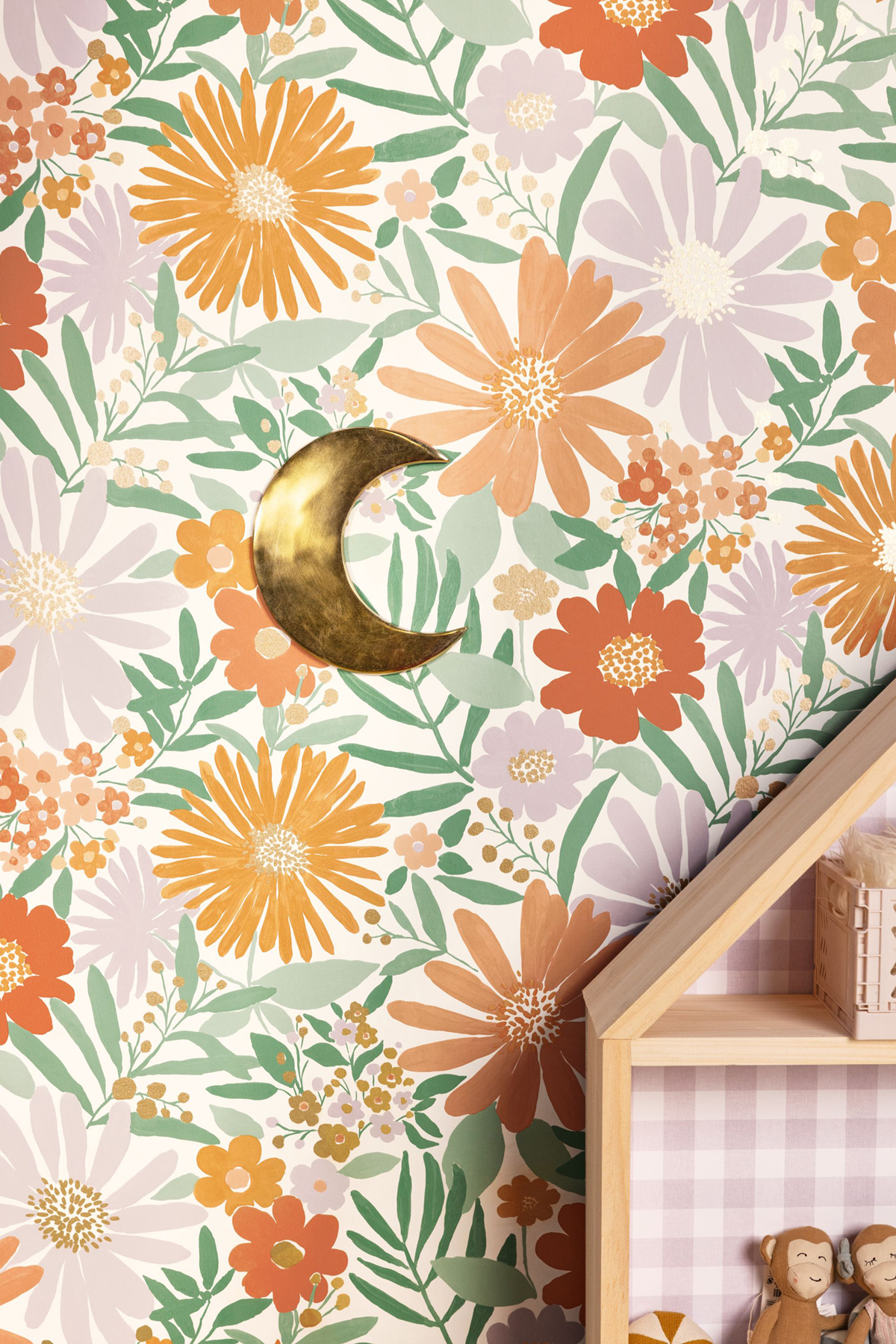 Papier peint Vichy Carreaux Victoria parme - Let's Go Girls! de Casélio AMB3 | Réf. LGG104420510