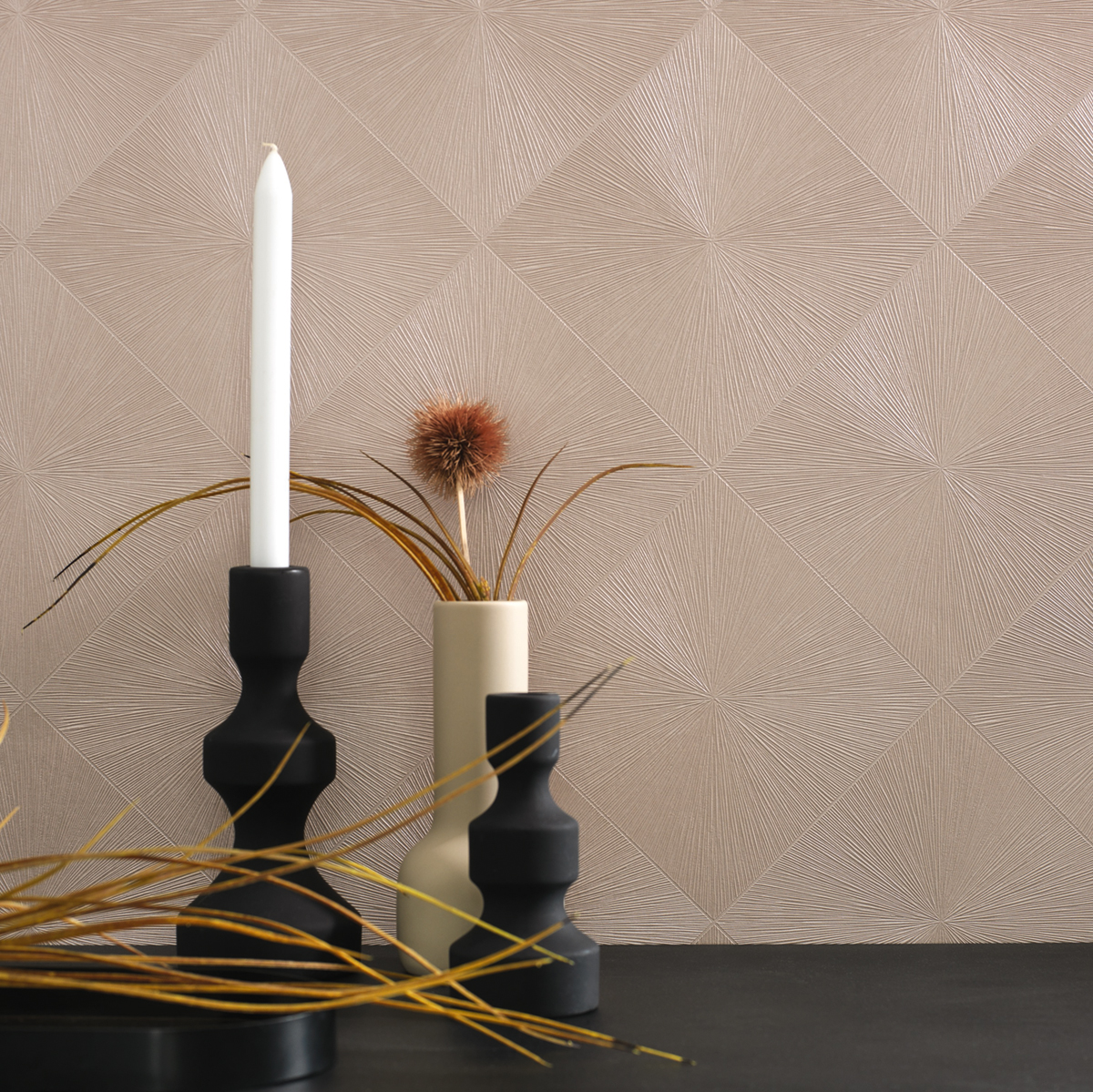 Papier peint Géométrique Losange Perception taupe - Utopia de Casadeco | Réf. UTOP85131516