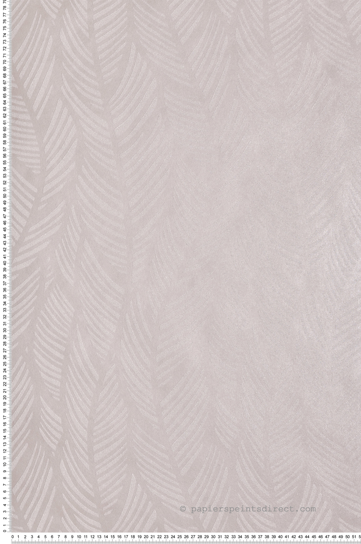 Papier peint Palme Perlée gris rosé irisé - Willow d'Initiales | Réf. INI-00814904