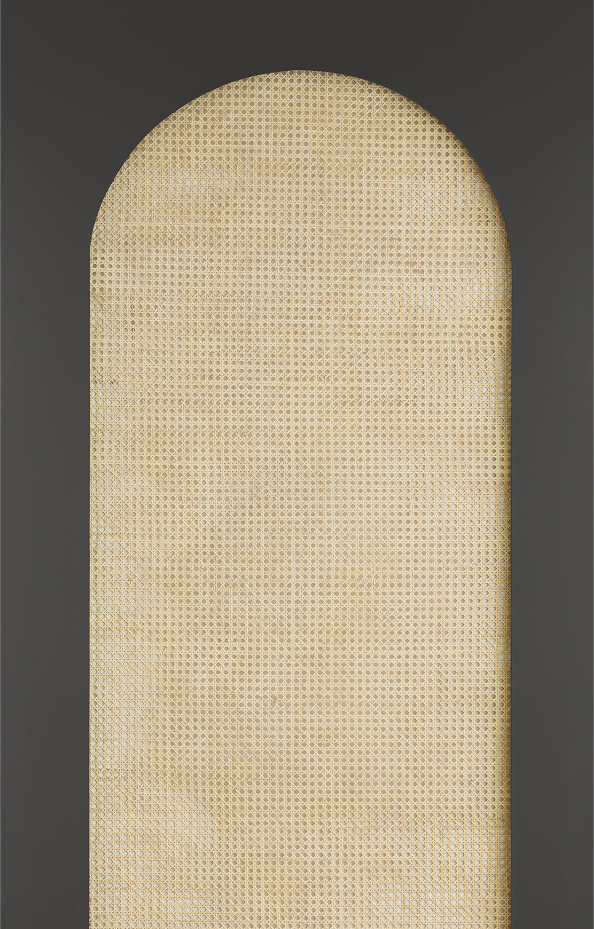 Papier peint panoramique Arche Cannage en Rotin anthracite S 159X250 - Reliefs de Casélio | Réf. RLF106209034