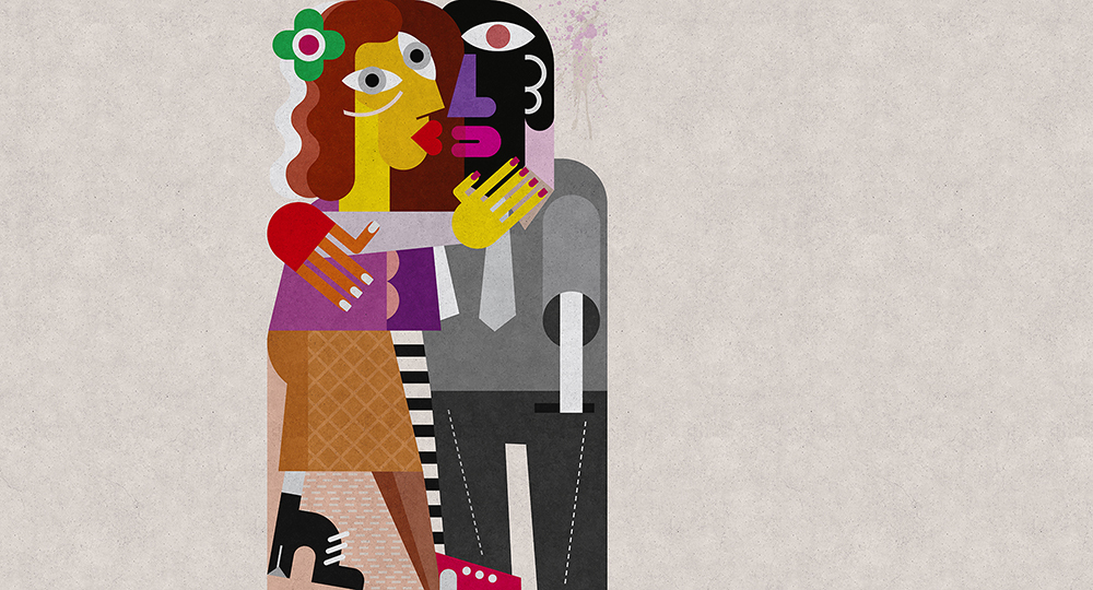 Papier peint panoramique Fresque Street Art Couples 2 - Référence DD113877 - Intissé 200g/m2 - Standard 500 x 270