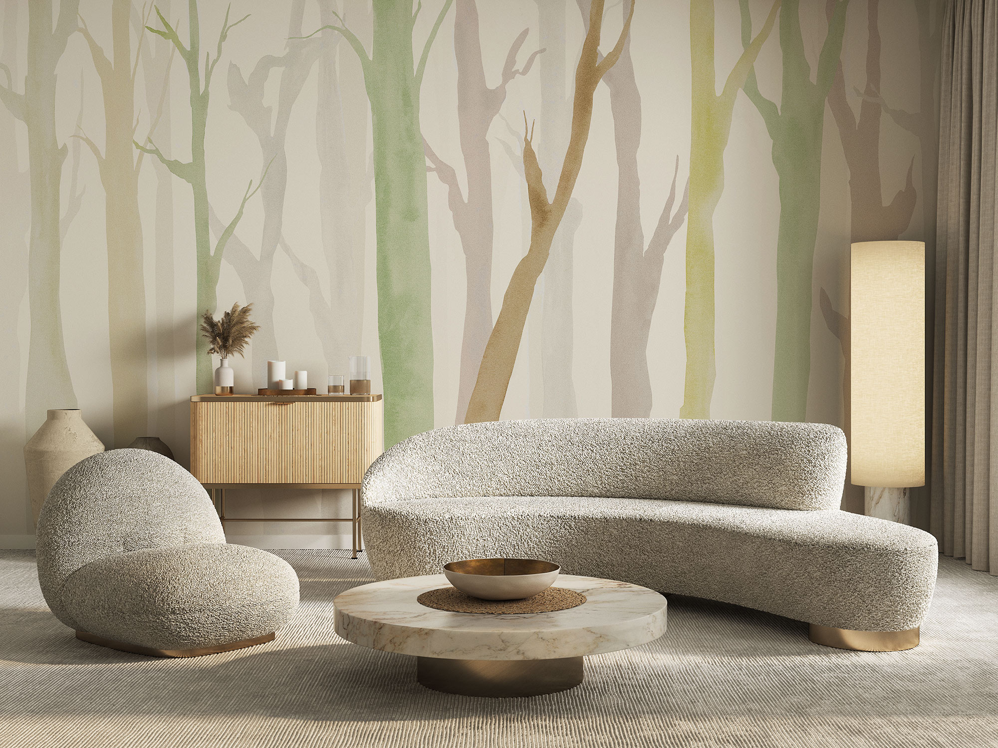 Papier peint panoramique Arbre Shadow Woods - Papier peint Komar Flair