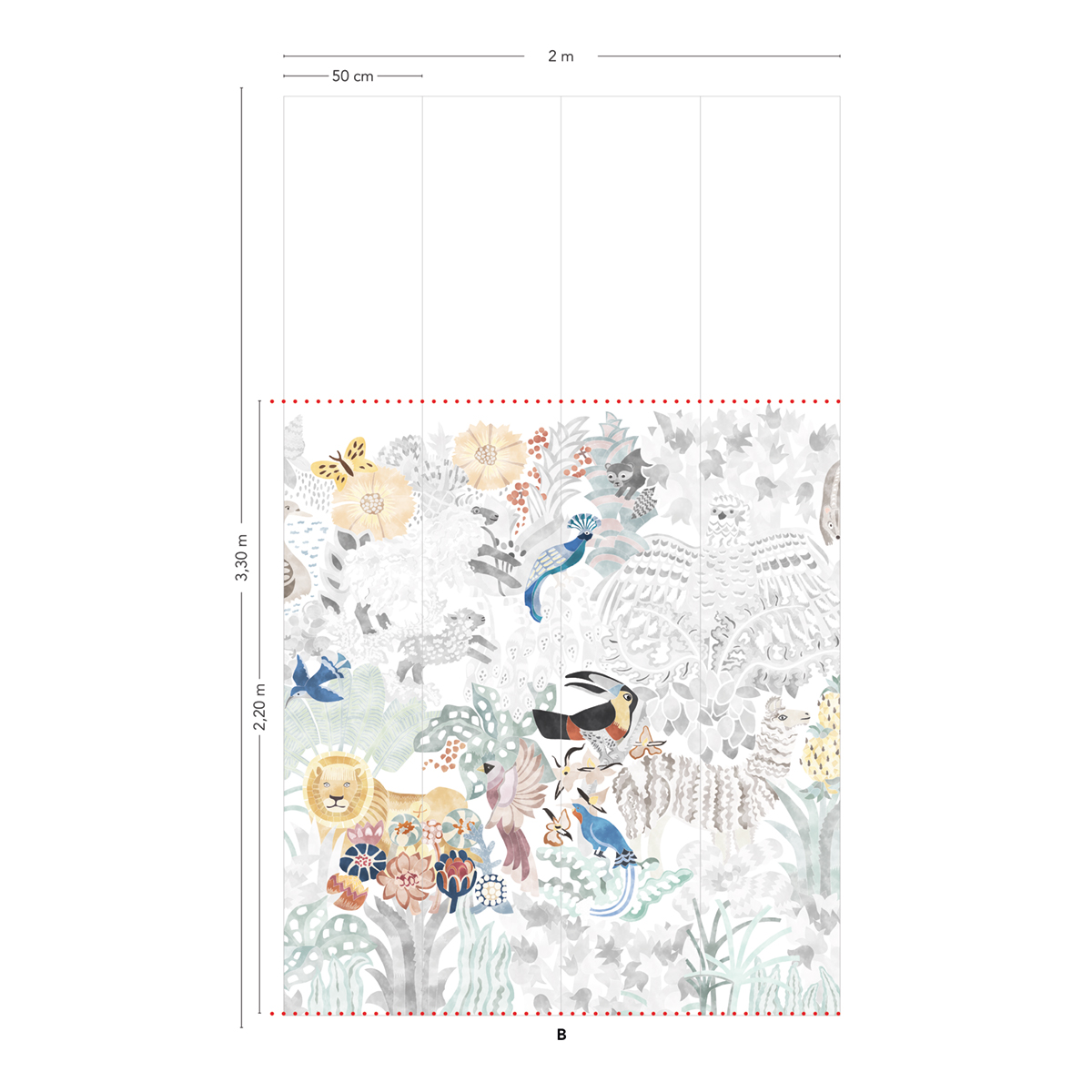 Papier peint panoramique Les 5 Continents Naturel B - 5/6/7/8 - Isidore Leroy