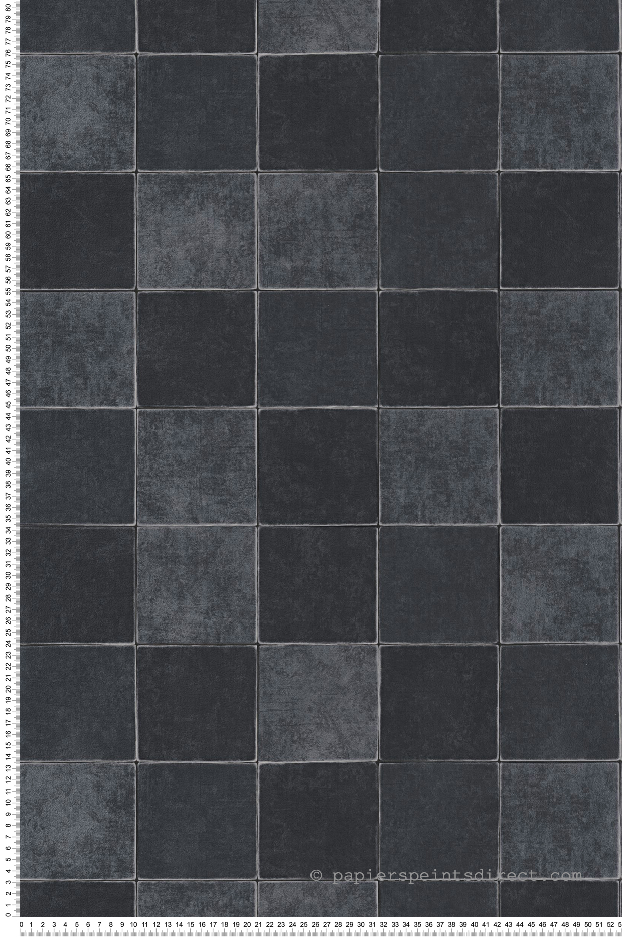 Papier peint Carrelage Zellige noir - Minerals de Casadéco | Réf. MNRL88109535