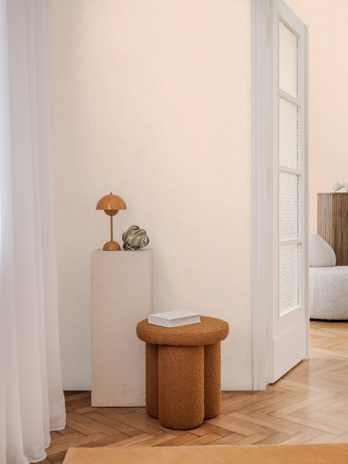 Papier peint Uni Tissage Métallisé beige rosé doré - Cosmoliving d'A.S. Création AMB2 | Réf. AS-790666