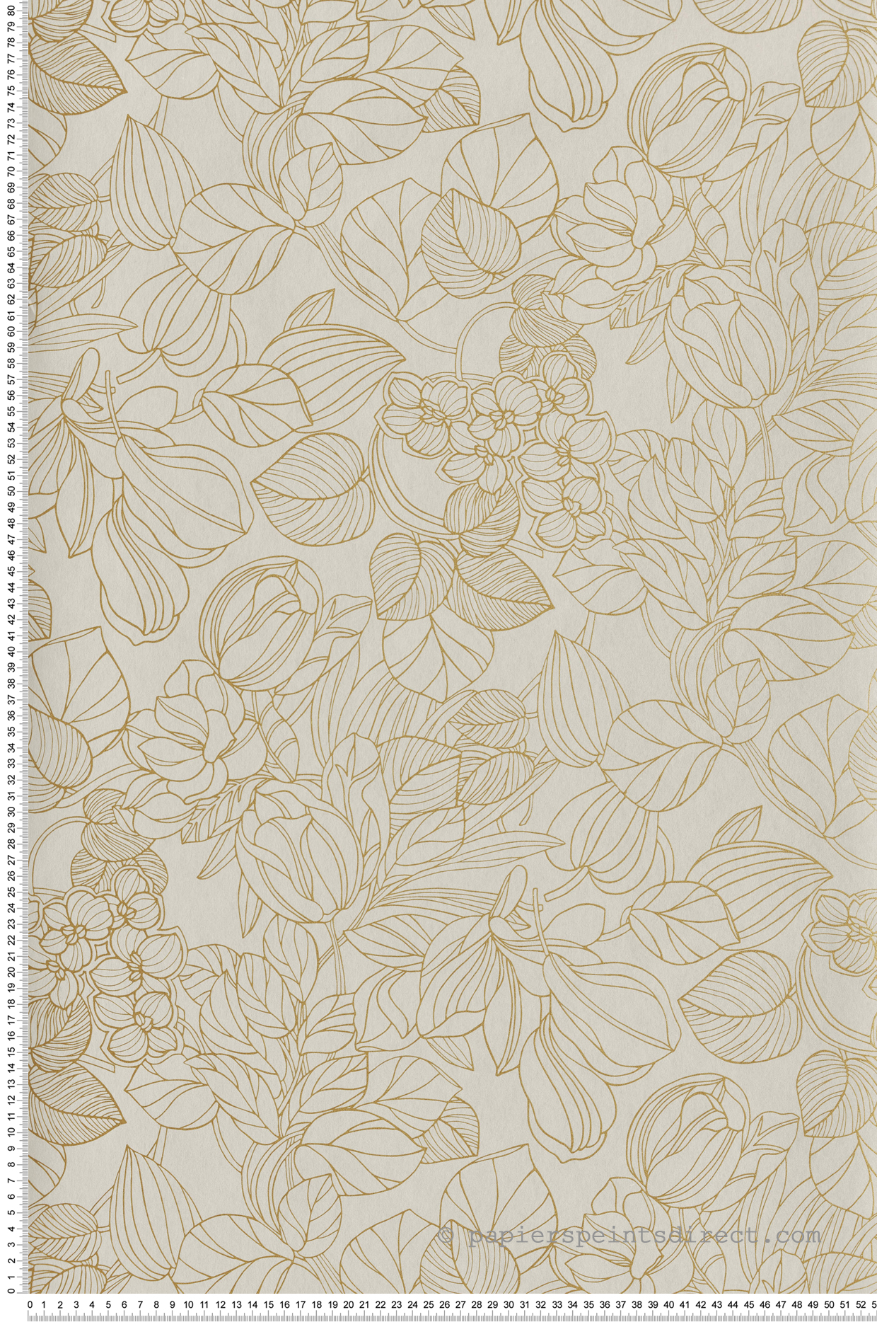 Papier peint Fleurs Gravure amande - 1930 de Casadéco | Réf. MNCT85727131