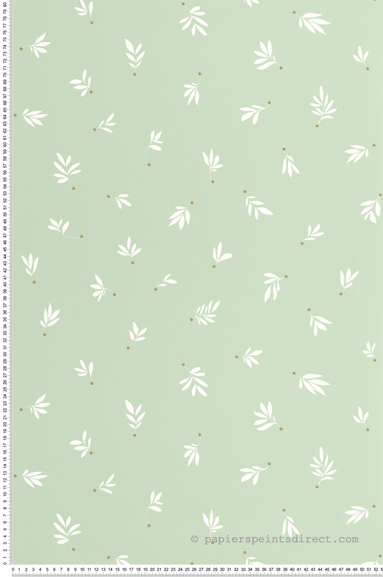 Papier peint Feuille Cueillette vert amande - Les Minis Mondes de Casélio | Réf. MNM105757017