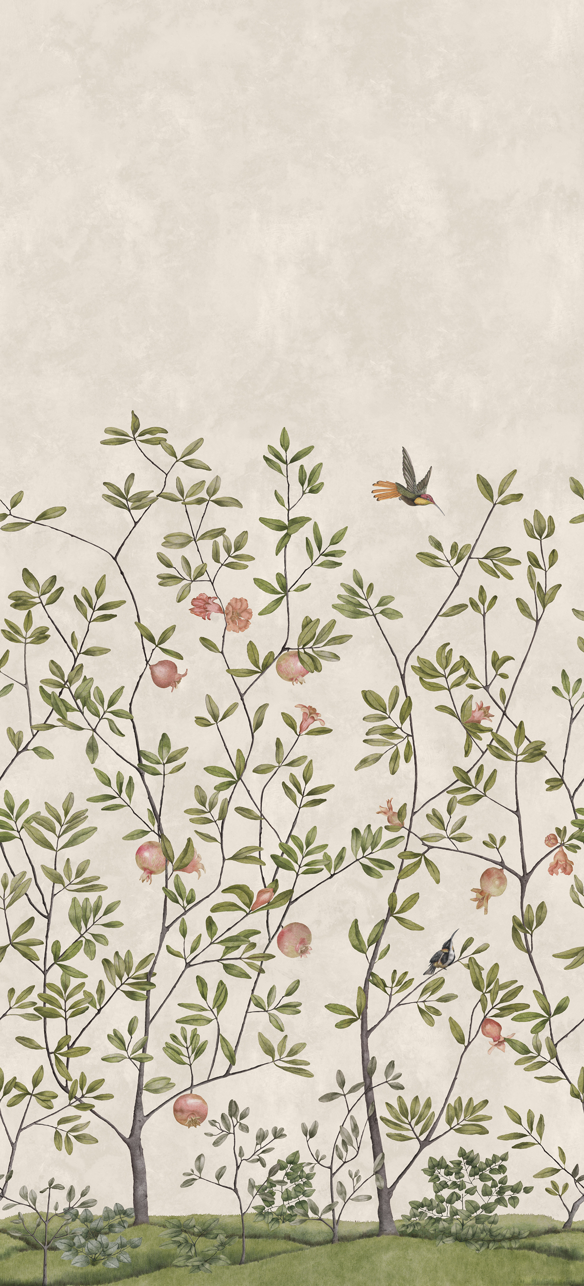 Papier peint panoramique Nature Grenades Beige B - 4/5/6 - Isidore Leroy