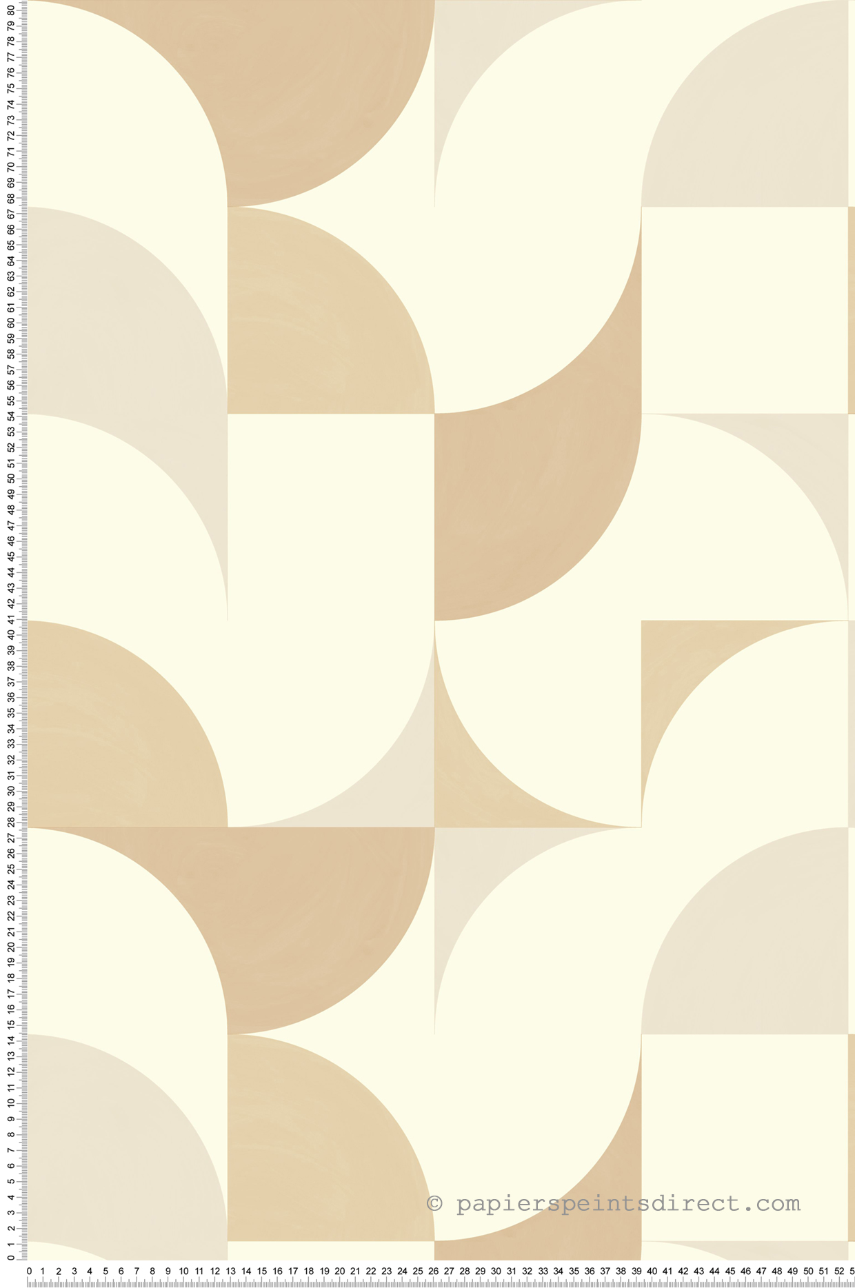 Papier peint Graphique Look Around beige et blanc - Around de Casélio | Réf. ARN102891000
