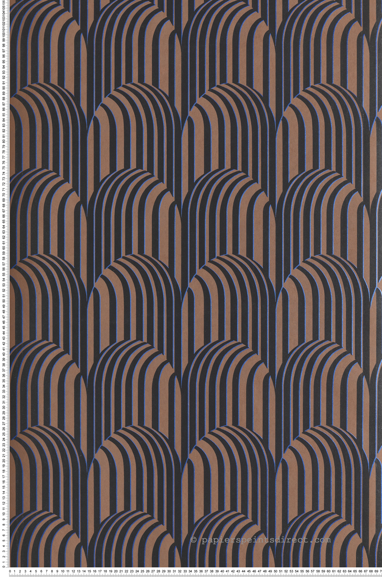 Papier peint Arche Art Déco Arko bleu électrique métallisé - Rock de Masureel | Réf. MAS-ROC304