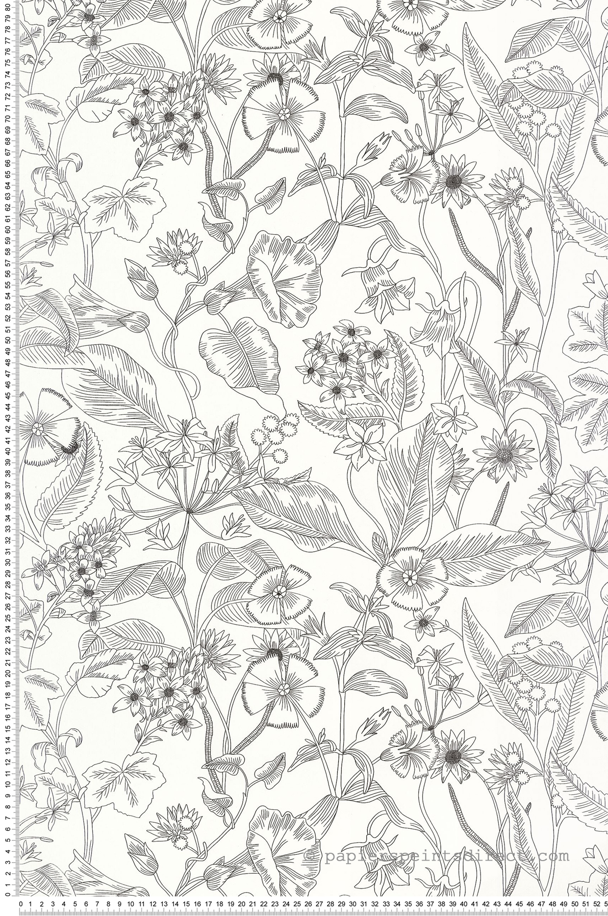 Papier peint Floral Lightness noir et blanc - Light de Casélio | Réf. LIG106609090