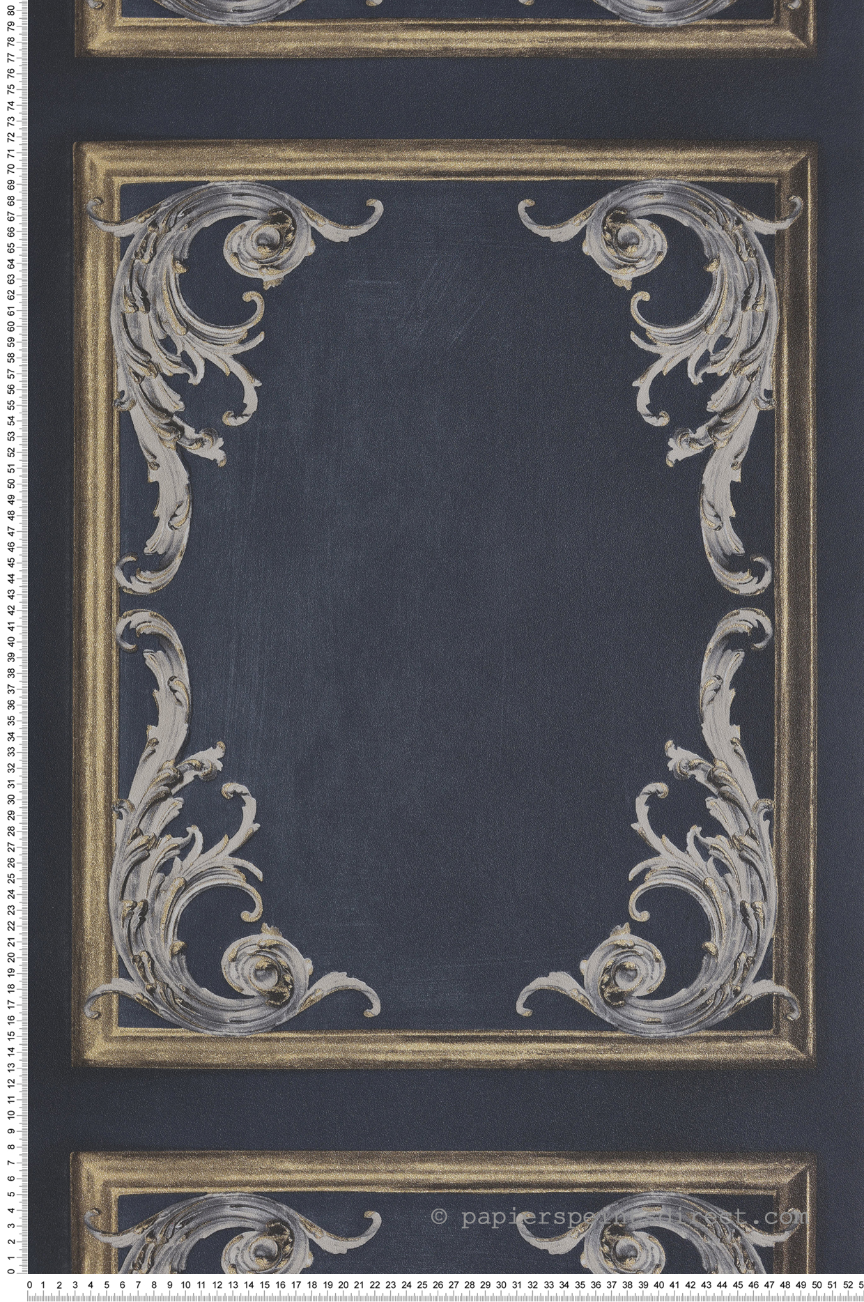 Papier peint Boiserie Dorure bleu nuit - Rêverie de Montecolino | Réf. MC-191502