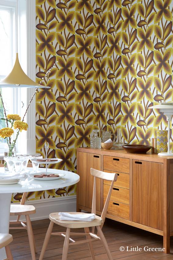 Starflower Original - Papier peint Retrospective Papers de Little Greene AMB