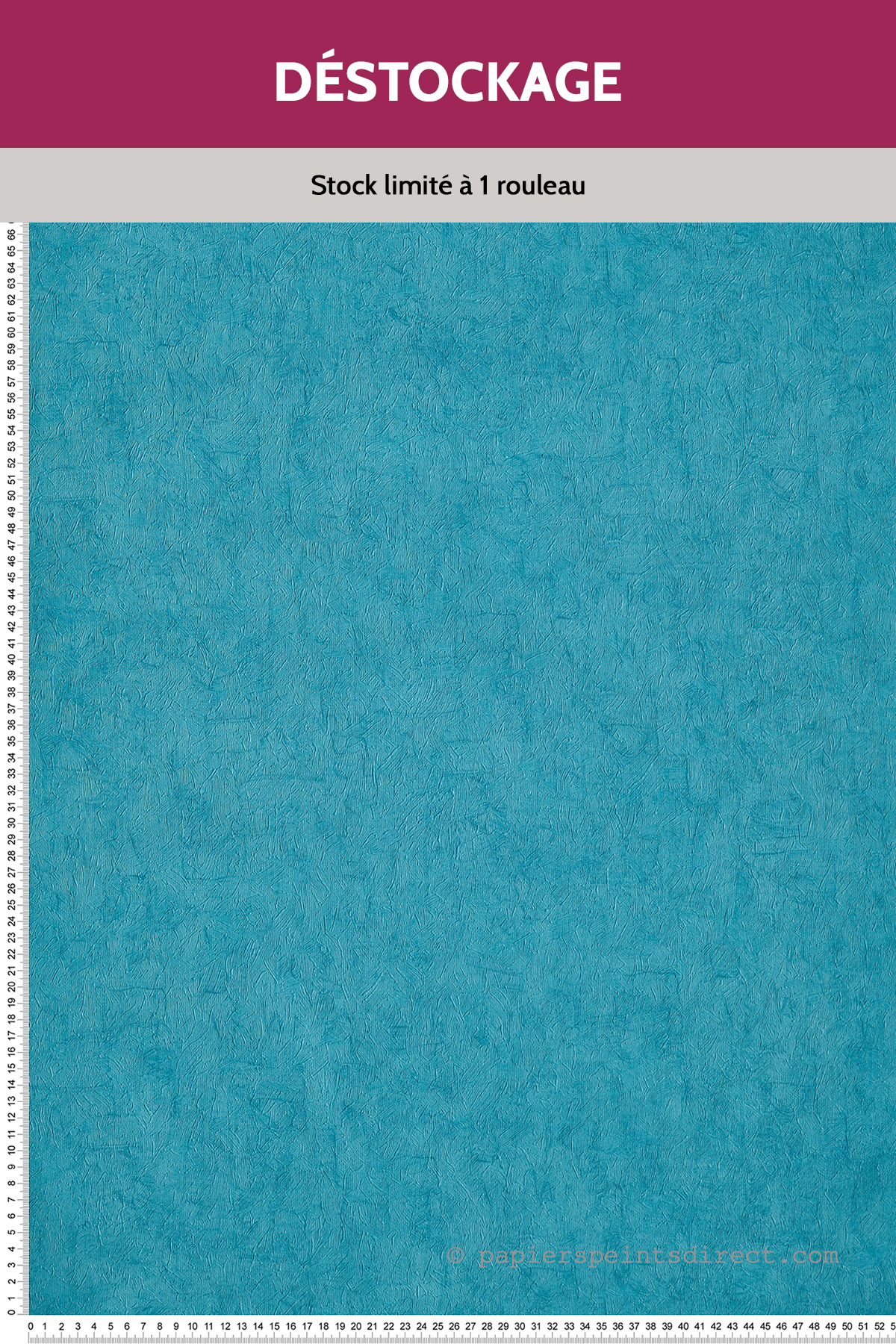 Papier Peint Destockage - Uni Effet Peinture bleu turquoise - Van Gogh
