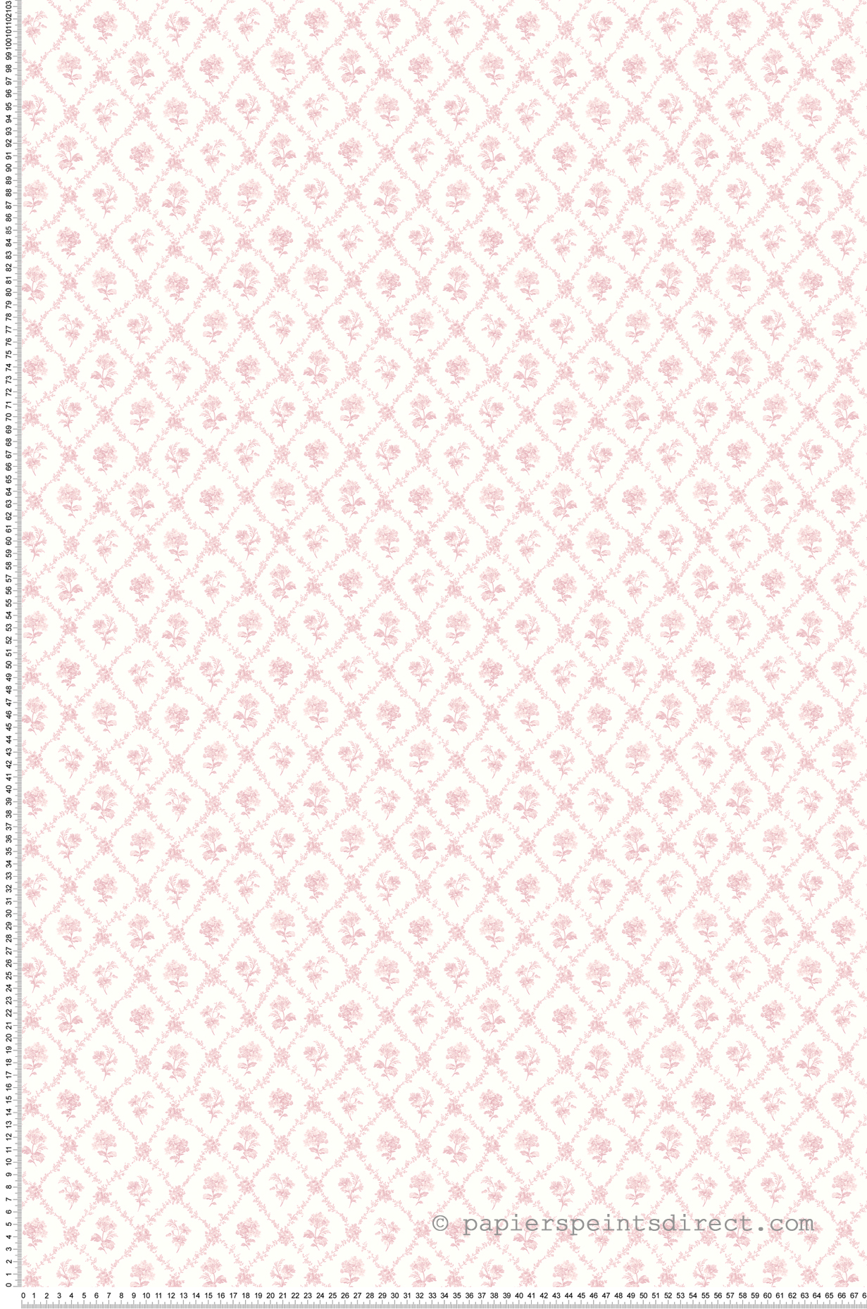 Papier peint Mini Médaillon Fleuri rose - Alice et Rose de Lutèce | Réf. LTC-VI80401