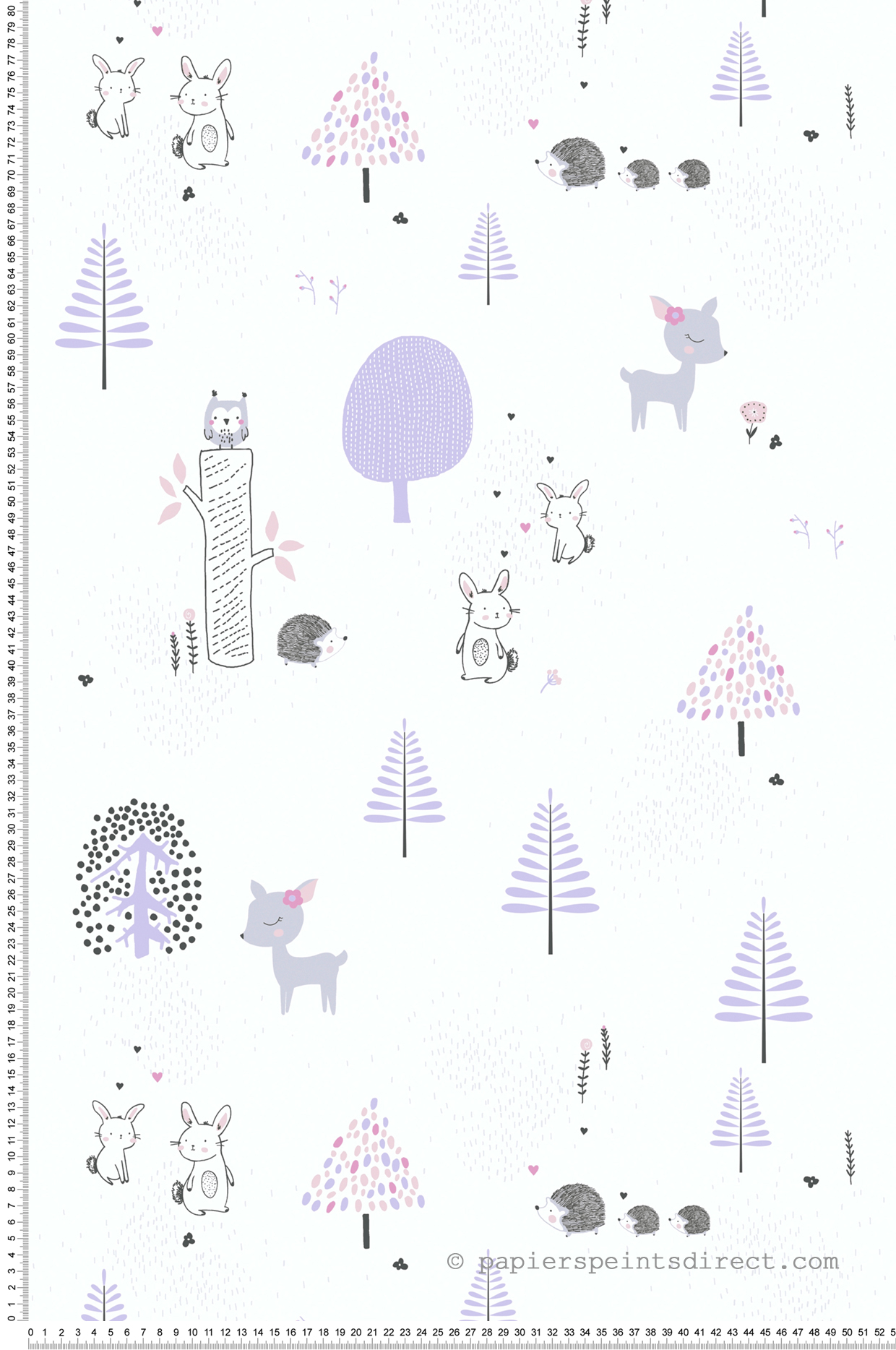 Papier peint enfant Forêt Enchantée mauve - Little Love d'A.S. Création | Réf. SP15649