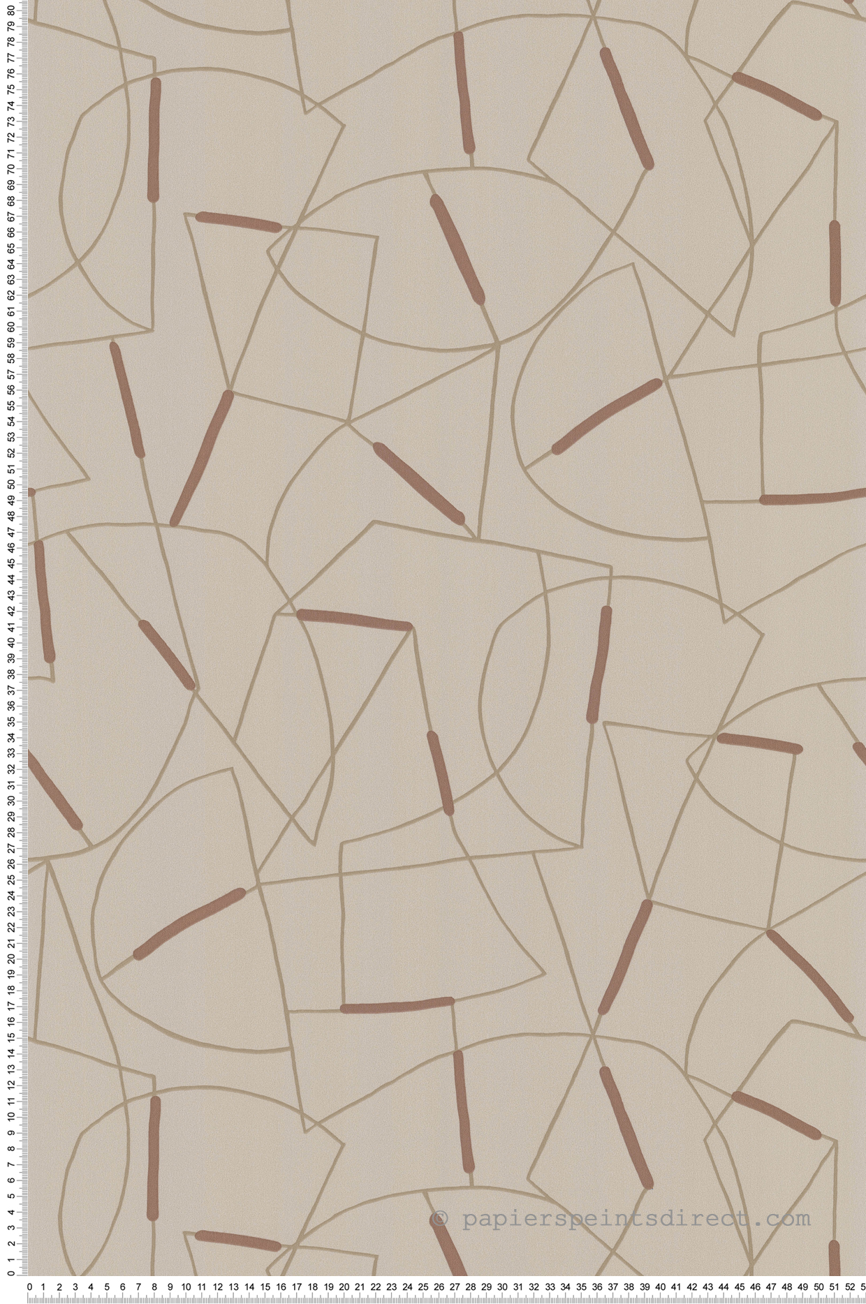 Papier peint Abstrait et Graphique beige et doré - Arty de Lutèce | Réf. LTC-51211407